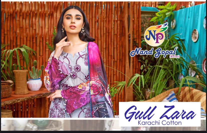 Nand Gopal Gull Zara Cotton Karachi Style Salwar Suits Wholesaer Surat