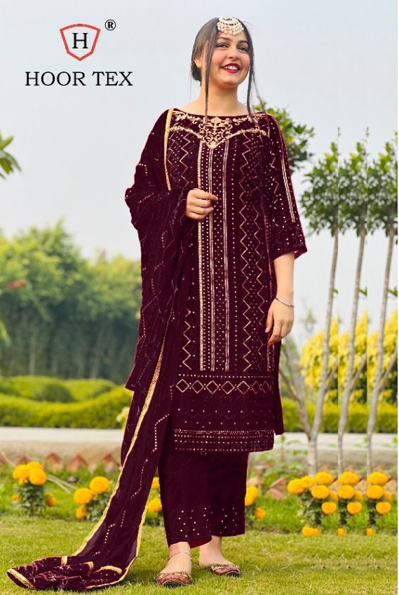 Hoor Tex 18016 Georgette With Embroidery Designer Fancy Pakistani Suits Wholesaler Surat