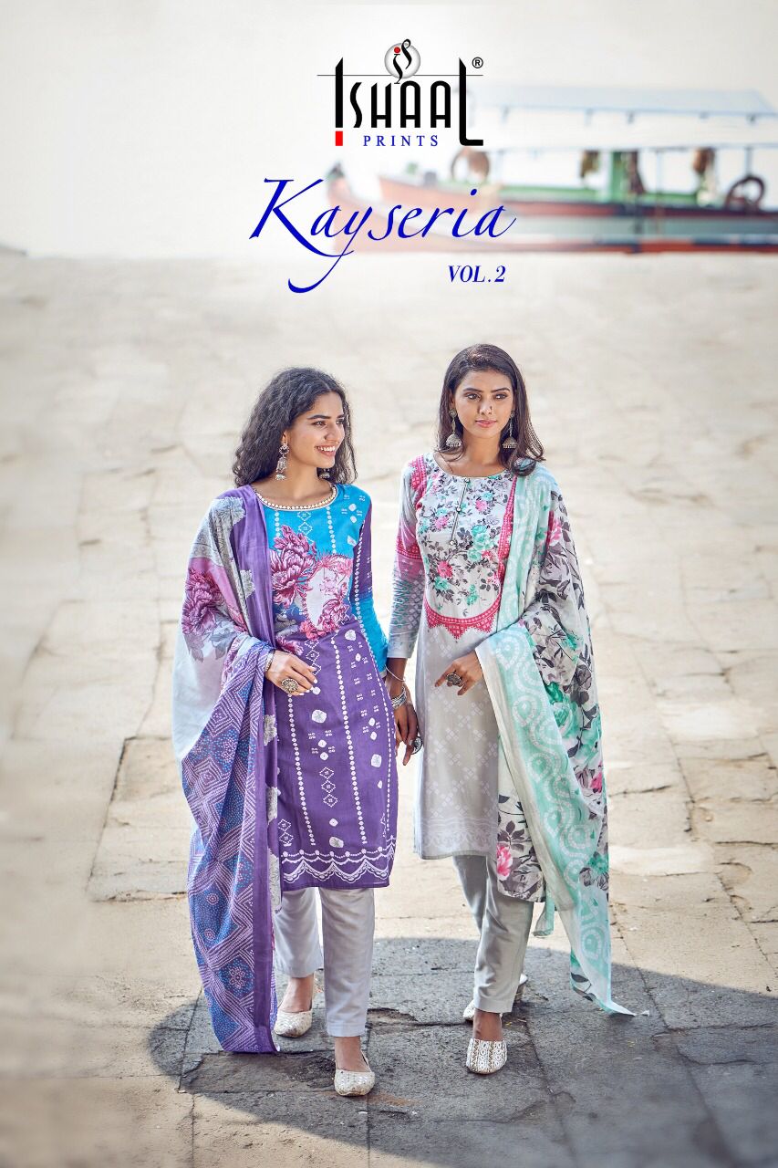 Ishaal Prints Kesariya Vol 2 Lawn Cotton Digital Printed Salwar Suits Dress Material Wholesaler Surat