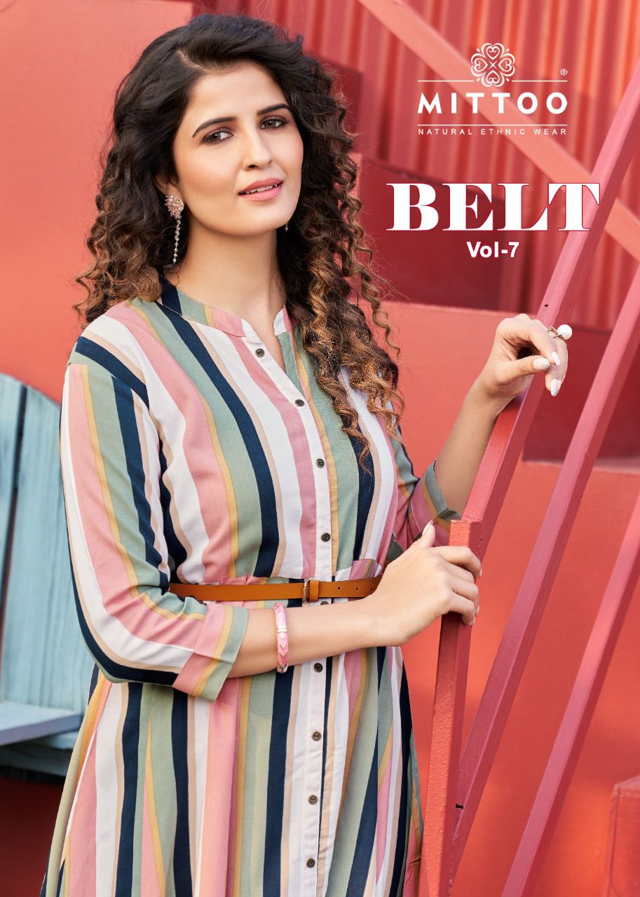 Mitto Belt Vol 7 Rayon Printed Fancy Kurtis Wholesaler Surat