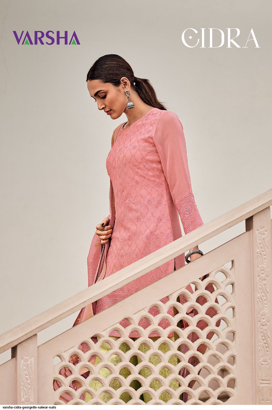 Varsha Cidra Georgette Designer Facy Salwar Suits Wholesaler Surat