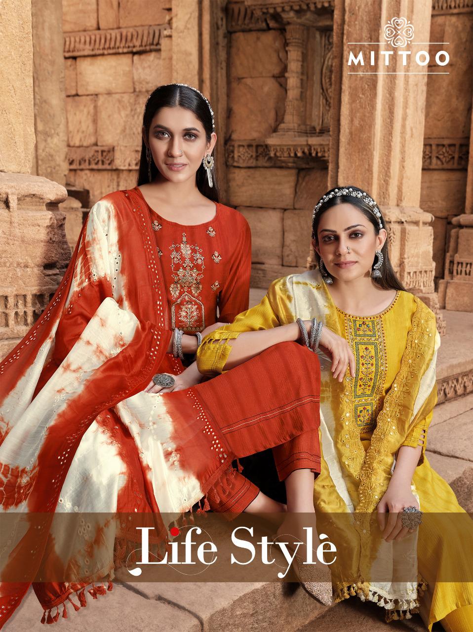 Mittoo Life Style Rayon Viscose Weaving Pattern Kurti Combo Set Wholesaler Surat