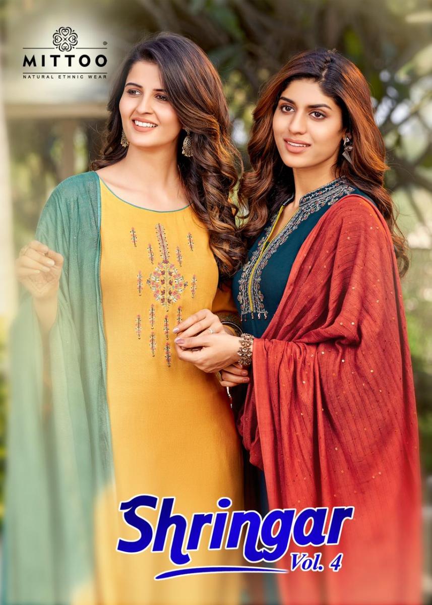 Mittoo Shringar Vol 4 Rayon Viscose Fancy Designer Kurti Combo Set Wholesaler Surat
