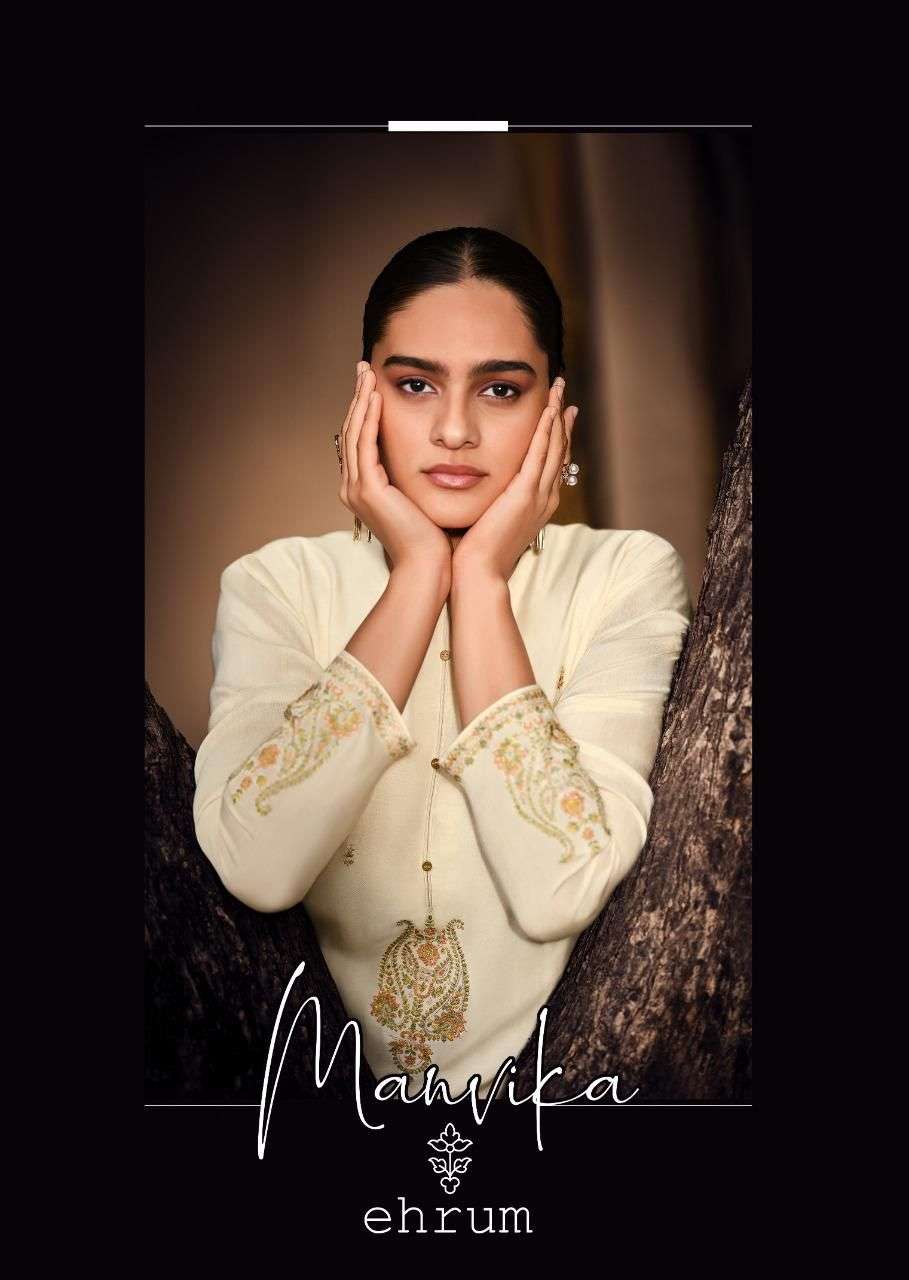 Varsha Ehrum Manvika Muslin With Embroidery Designer Suits Wholesaler Surat
