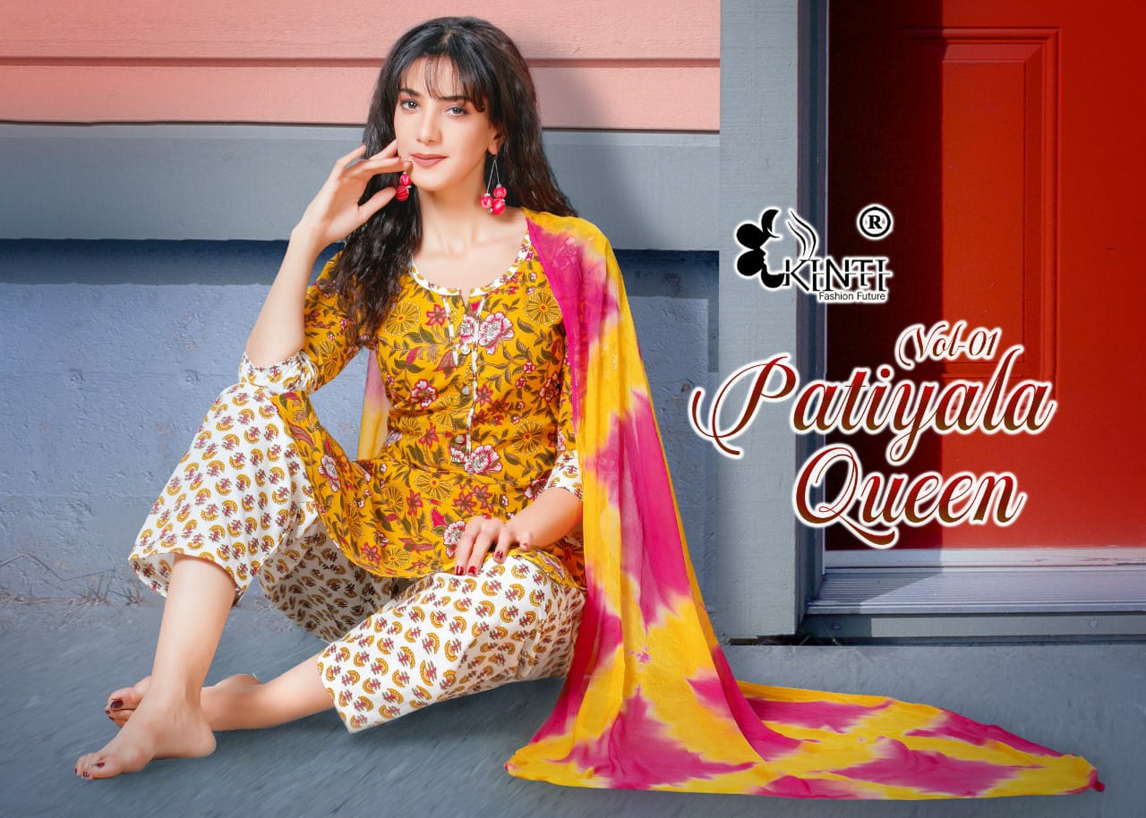 Kinti Patiyala Queen Vol 1 Cambric Printed Ready Made Patiyala Suits Wholesaler Surat