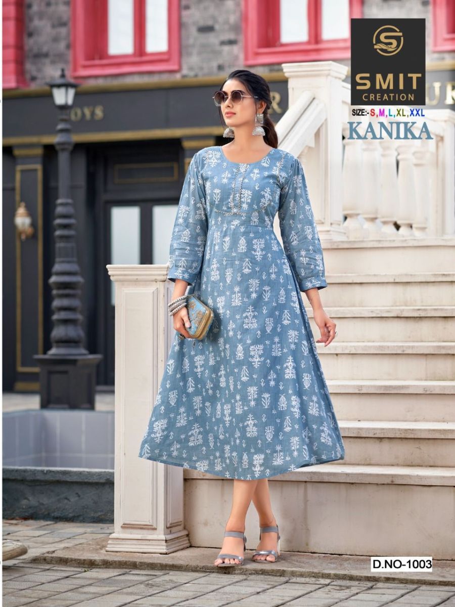 Poonam Designer Kanika Mal Mal Print Designer Fancy Kurtis Wholesaler Surat