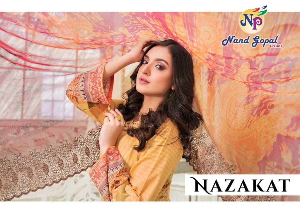 Nand Gopal Print Nazakat Cotton Karachi Style Suits Wholesaler Surat