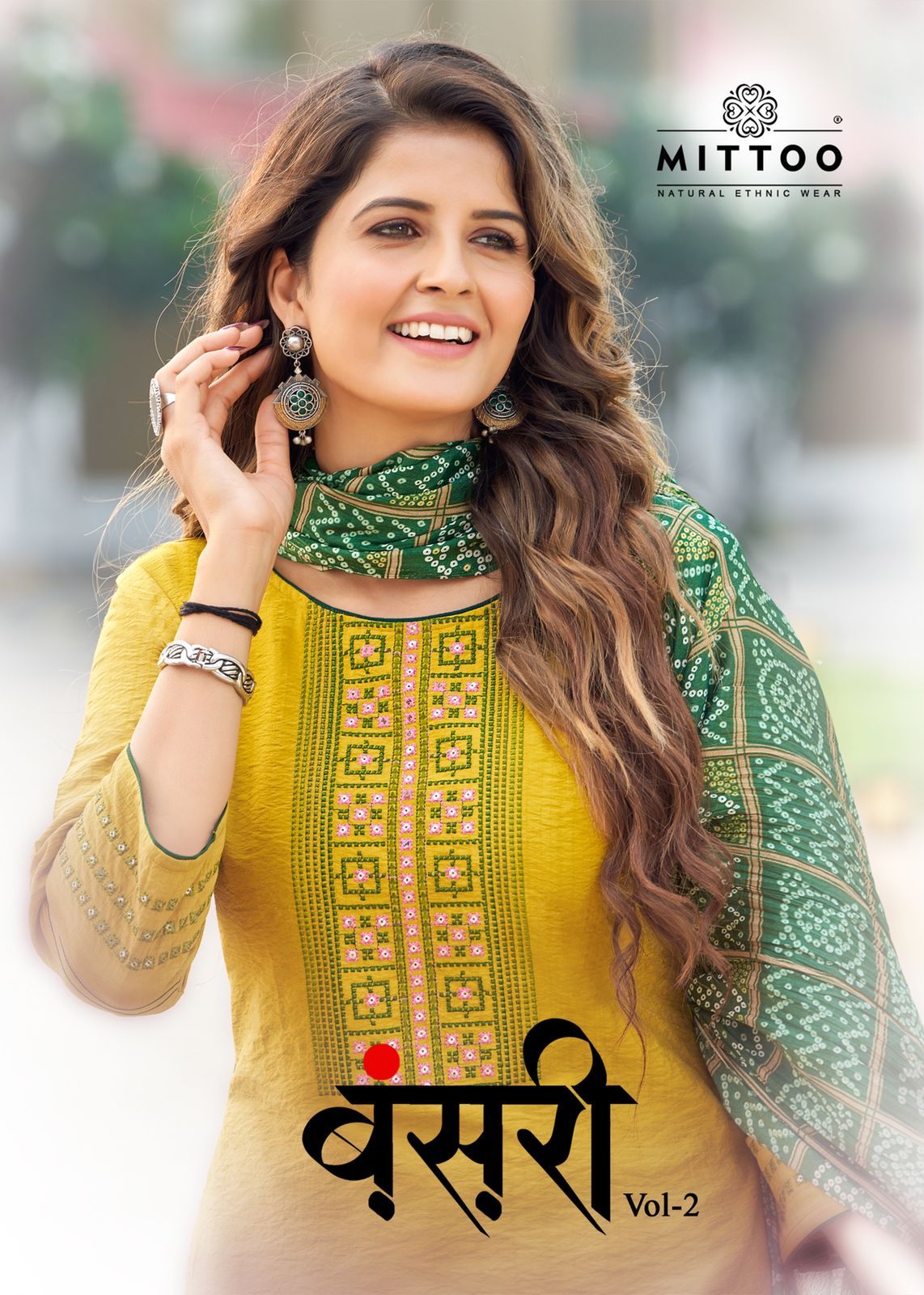 Mittoo Bansari Vol 2 Nylon Viscose With Fancy Designer Kurti Combo Set Wholesaler Surat
