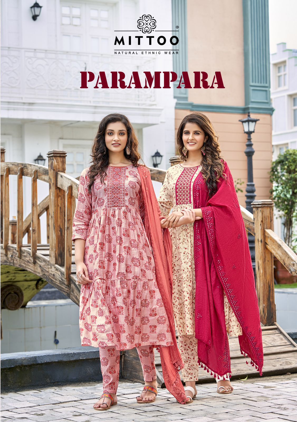 Mittoo Parampara Printed Viscose Fancy Hand Work Designer Kurti Combo Set Wholesaler Surat