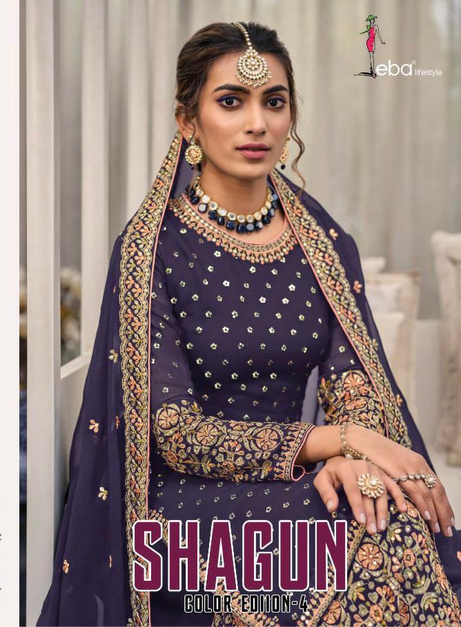 Eba Lifestyle Shagun Color Edition Vol 4 Georgette Embroidery Designer Suits Wholesaler Surat