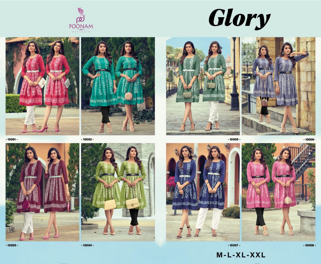 Poonam Designer Glory Printed Viscose Casual Wear Kurtis Wholesaler Surat