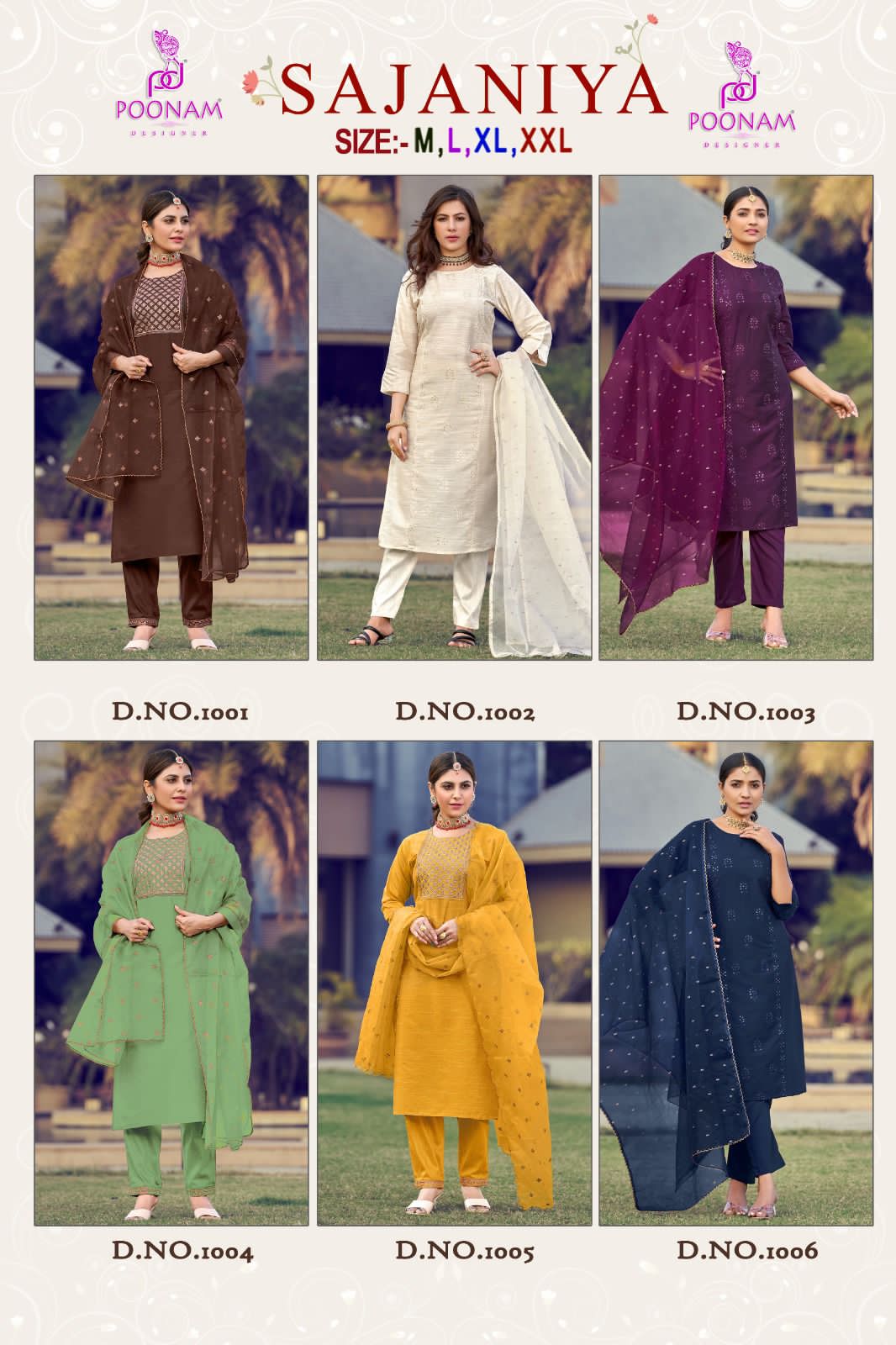 Poonam Designer Sajaniya Viscose Silk Embroidery Work Kurti Bottom With Dupatta Wholesaler Surat