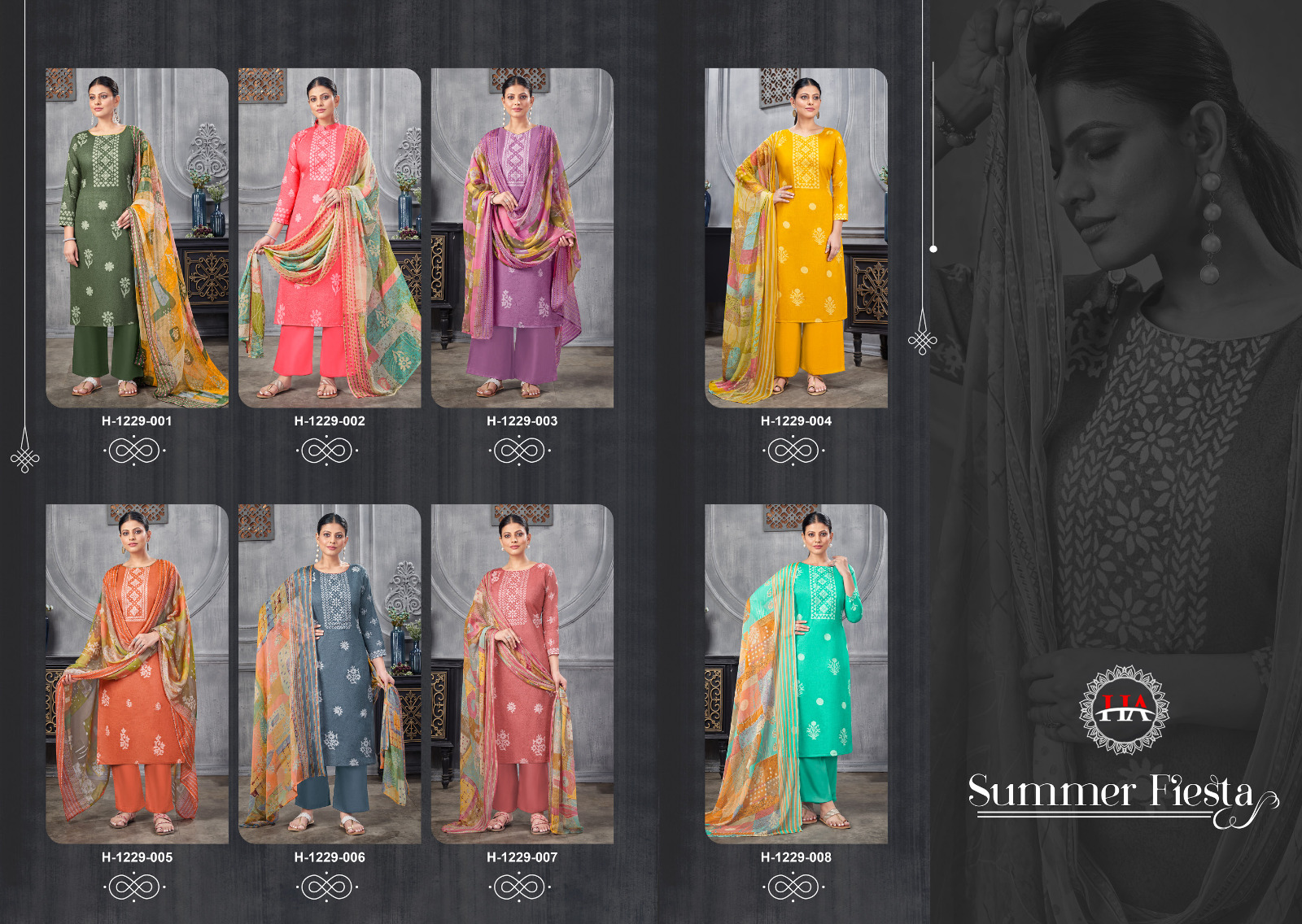 Harshit Fashion Hub Summer Fiesta Cambric Cotton Prints With Fancy Mirror Work Suits Wholesaler Surat