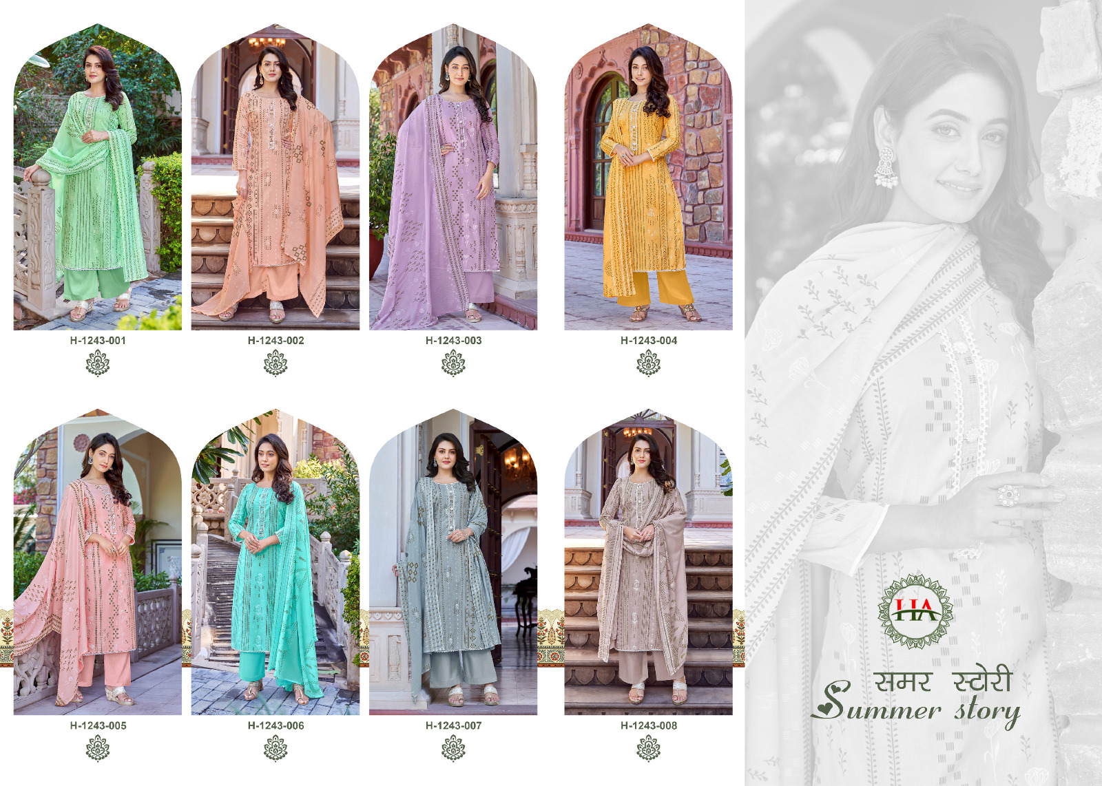 Harshit Fashion Hub Summer Story Cambric Cotton Fancy Prints With Tie Work Suits Wholesaler Surat
