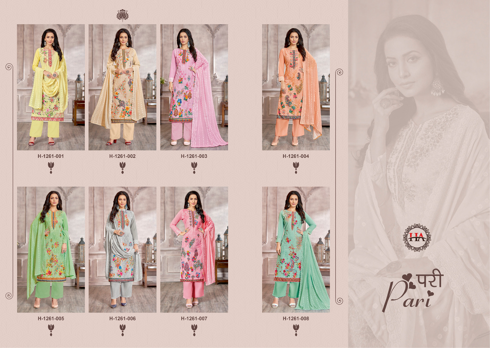 Harshit Fashion Hub Pari Cotton Chiffli With Print & Swarovski Work Suits Wholesaler Surat
