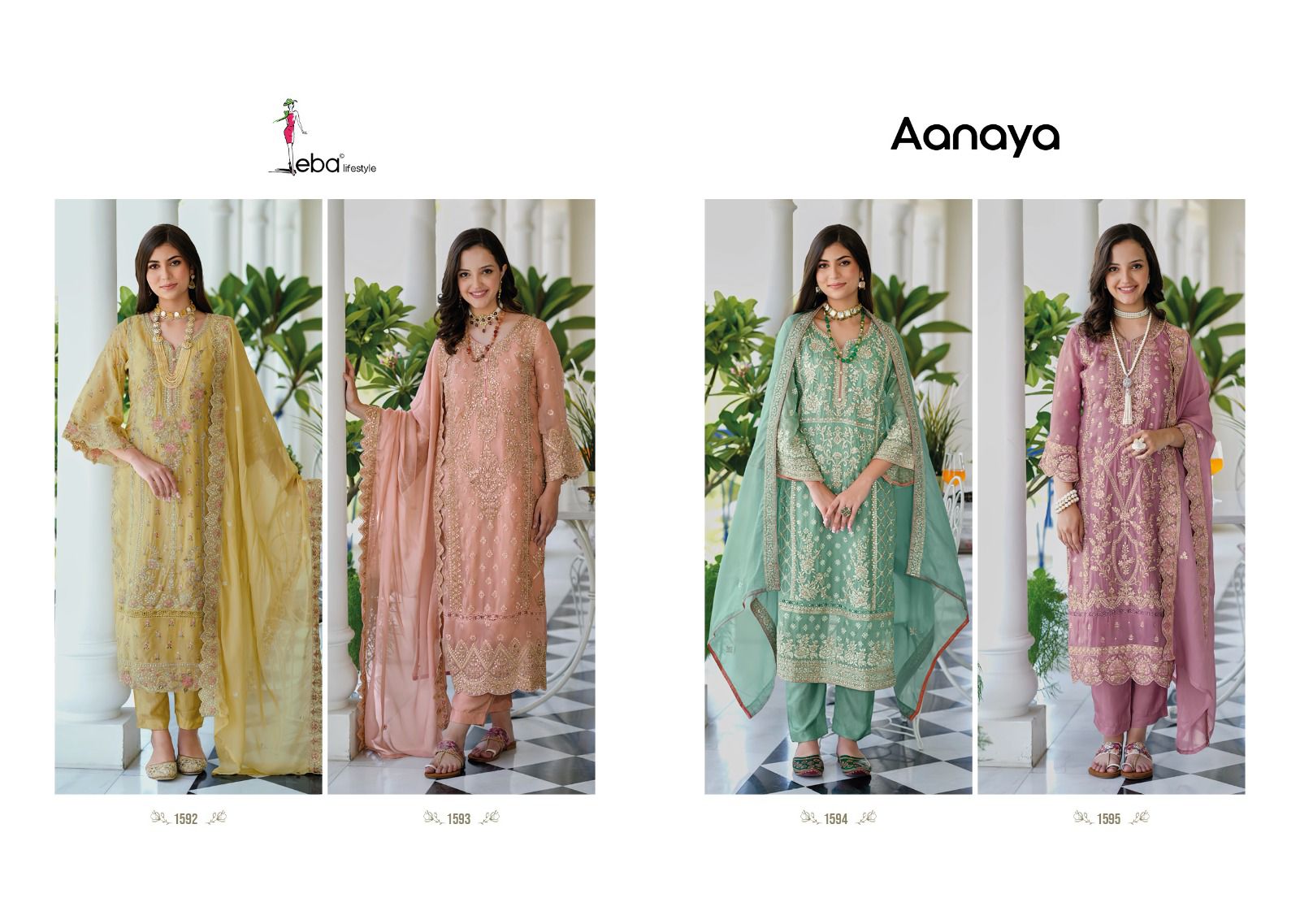 Eba Lifestyle Aanaya Organza Beautiful Embroidery Designer Suits Wholesaler Surat