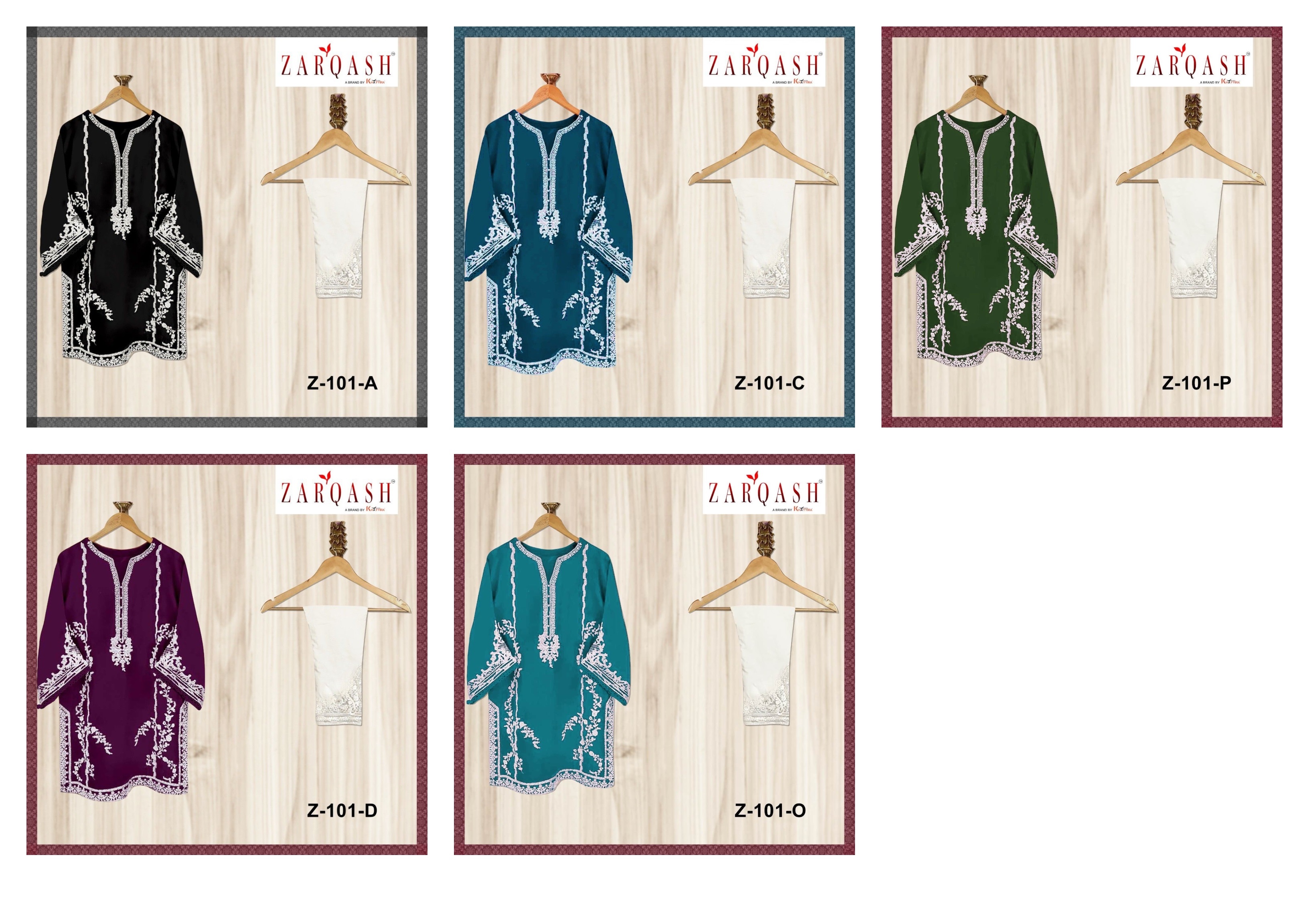 Zarqash Z 101 Fox Georgette Fancy Designer Ready Made Top With Bottom & Dupatta Wholesaler Surat