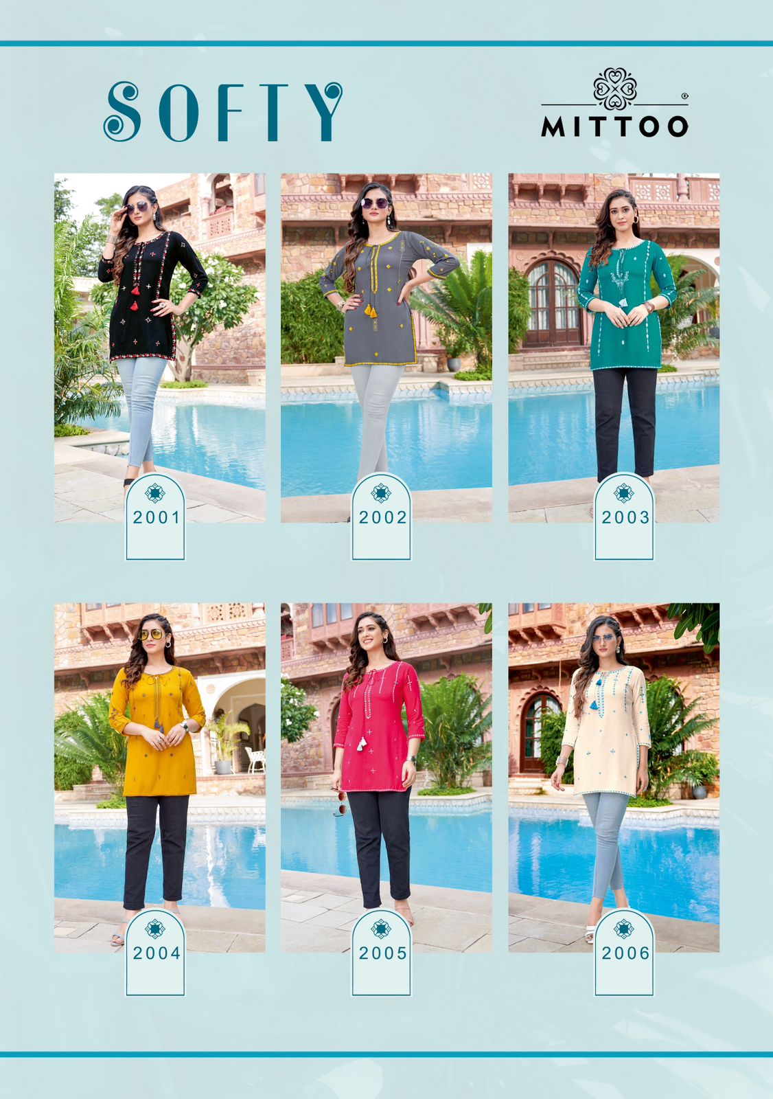 Mittoo Softy Rayon Fancy Hand Works Causal Wear Ladies Tops Wholesaler Surat