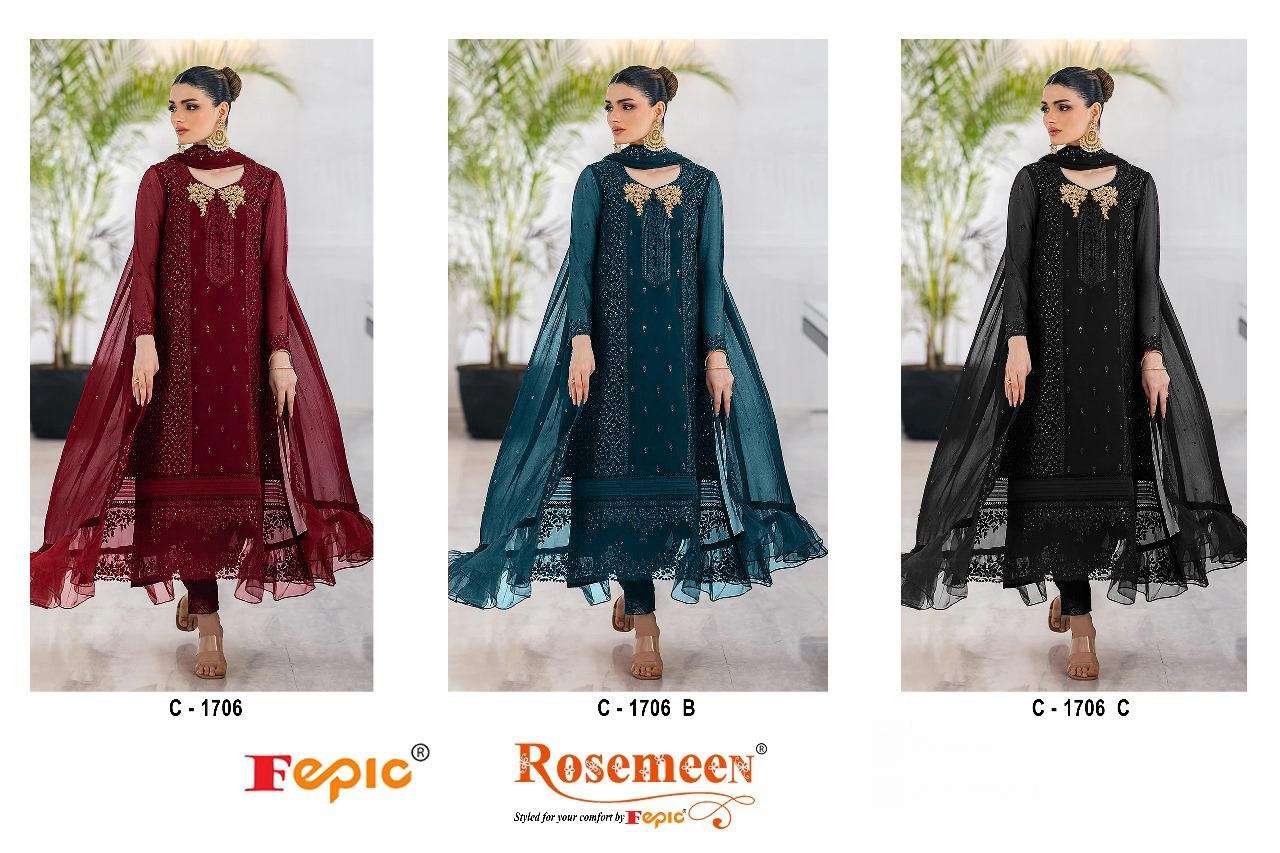 FEPIC ROSEMEEN C 1706 GEORGETTE DESIGNER SUITS