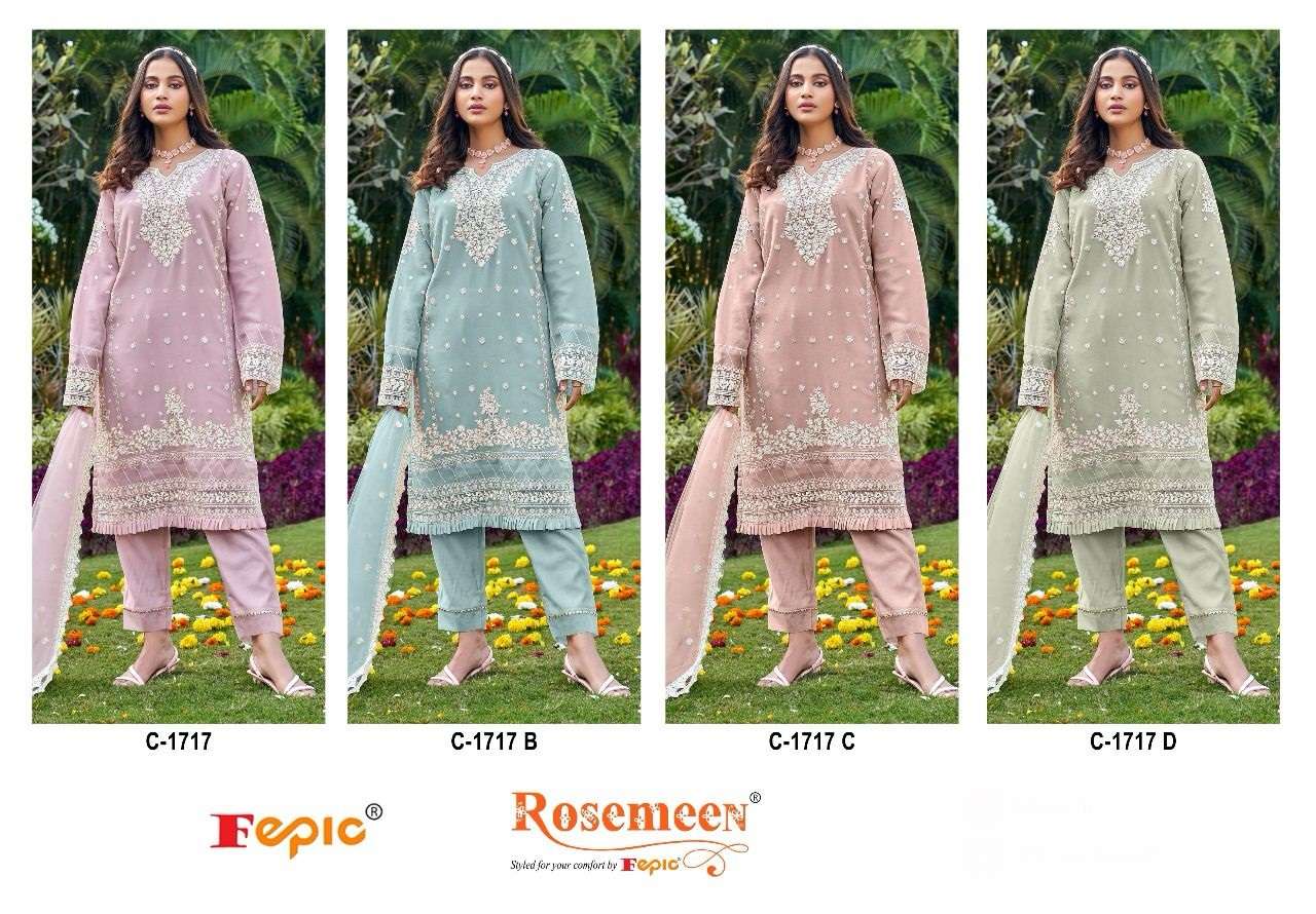 FEPIC ROSEMEEN C 1717 GEORGETTE PAKISTANI SUITS
