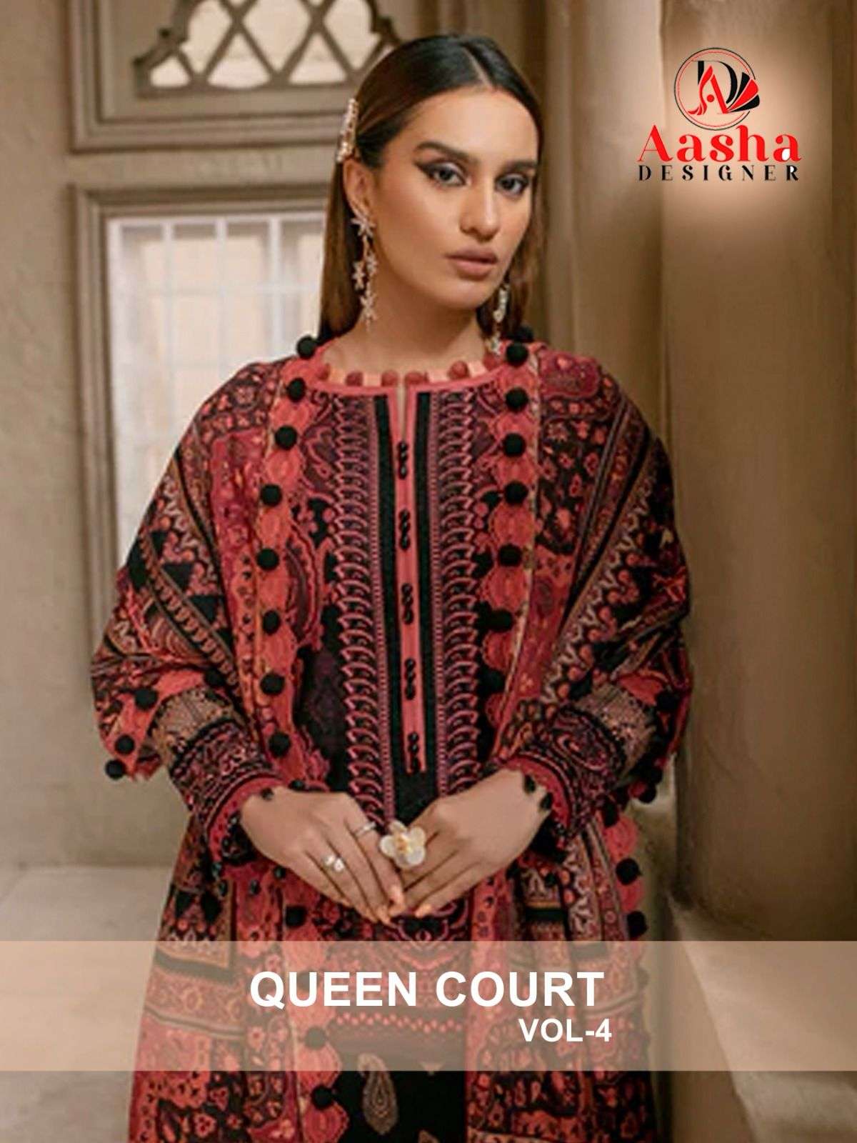 AASHA DESIGNER QUEENS COURTS VOL 4 COTTON SALWAR KAMEEZ 