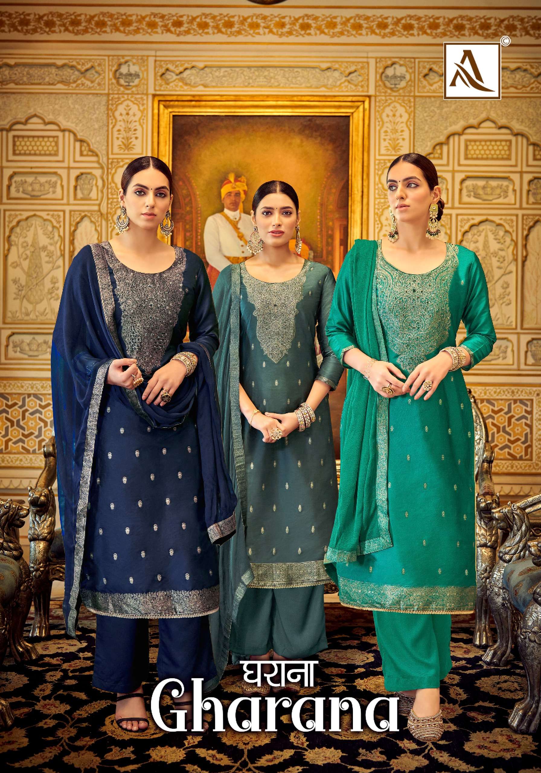  ALOK SUITS GHARANA DOLA JACQUARD DESIGNER SUIT