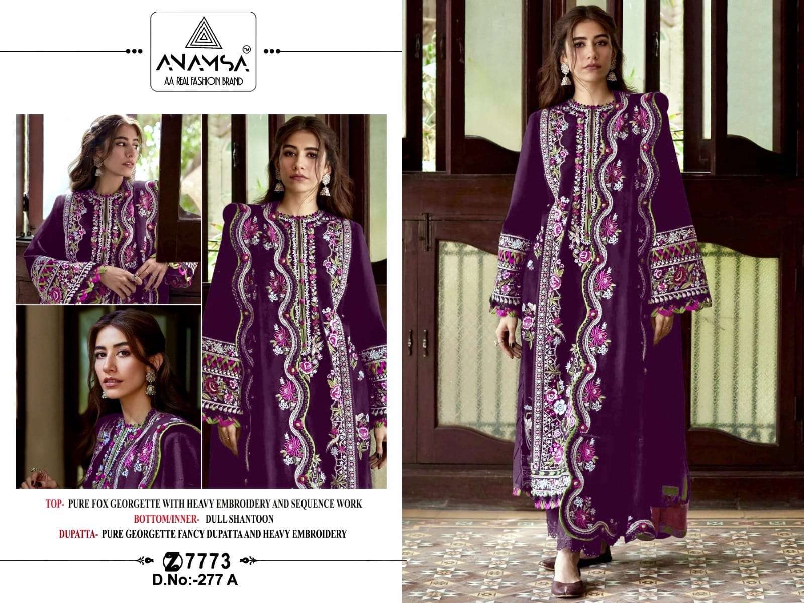 ANAMSA D NO 277 PAKISTANI GEORGETTE SUIT