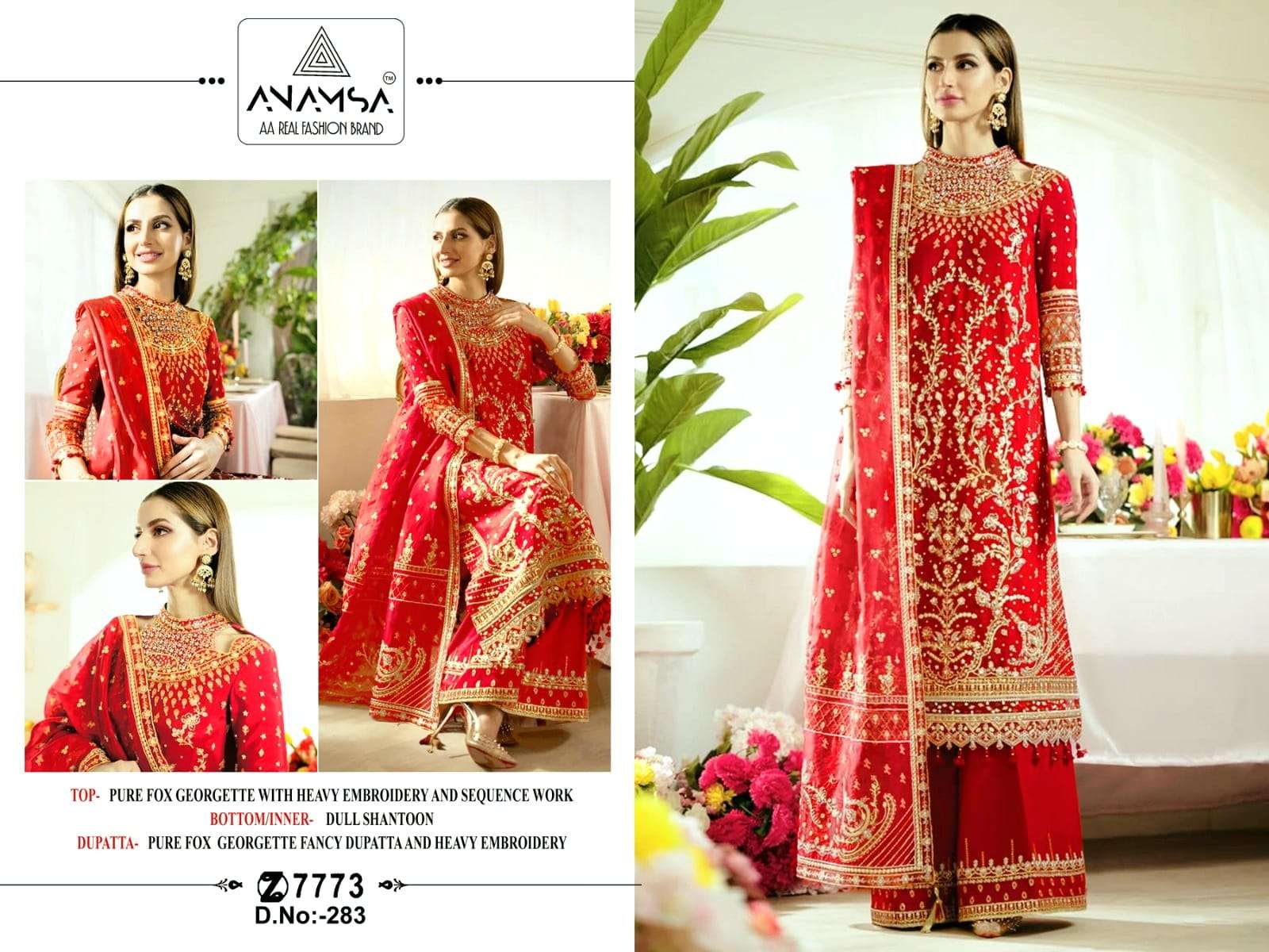 ANAMSA D NO 283 PAKISTANI SUIT