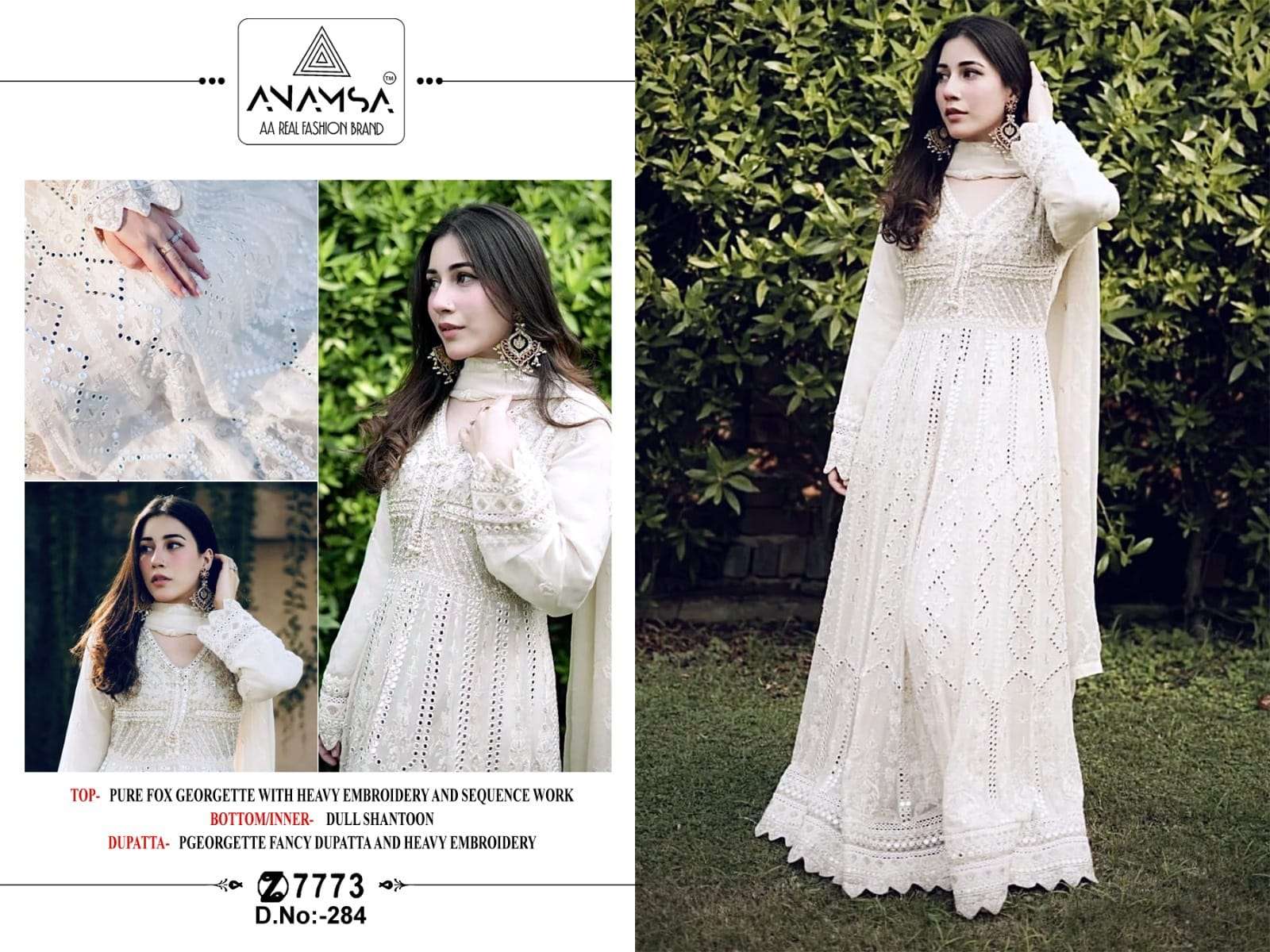 ANAMSA D NO 284 GEORGETTE DESIGNER SUIT