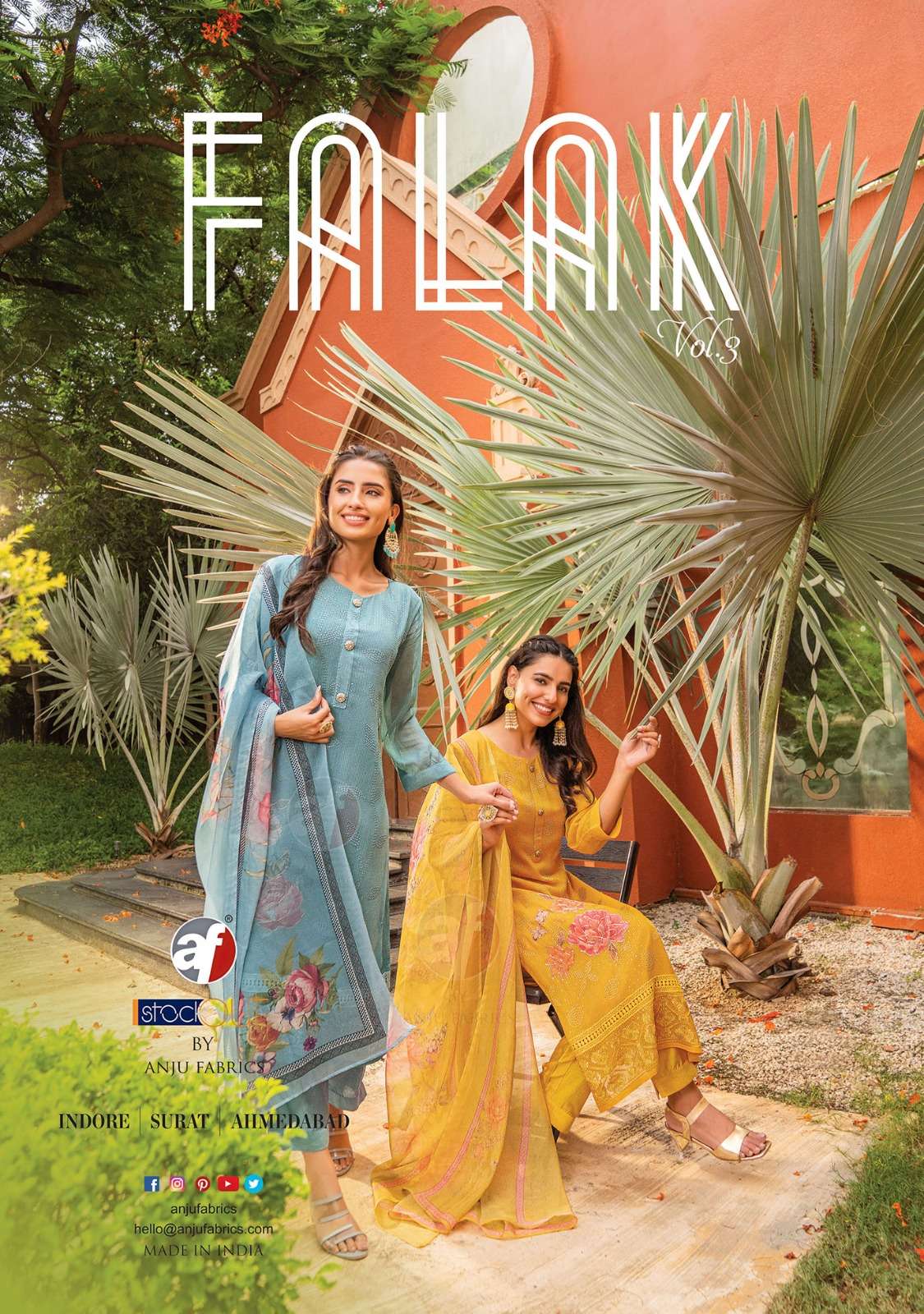 ANJU FABRICS FALAK VOL 3 FANCY DESIGNER KURTI COMBO SET 