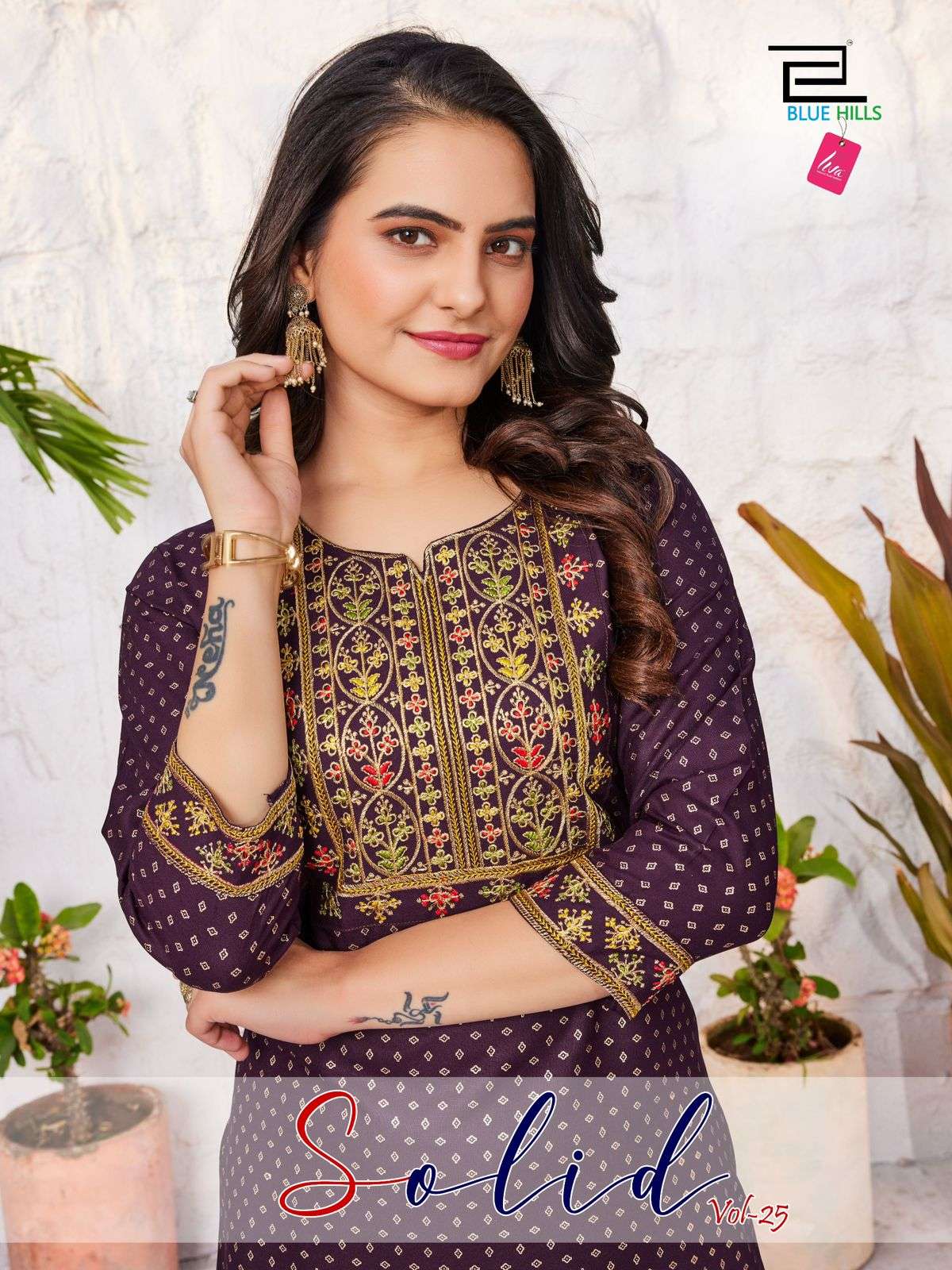 BLUE HILLS SOLID VOL 25 FANCY RAYON KURTI 