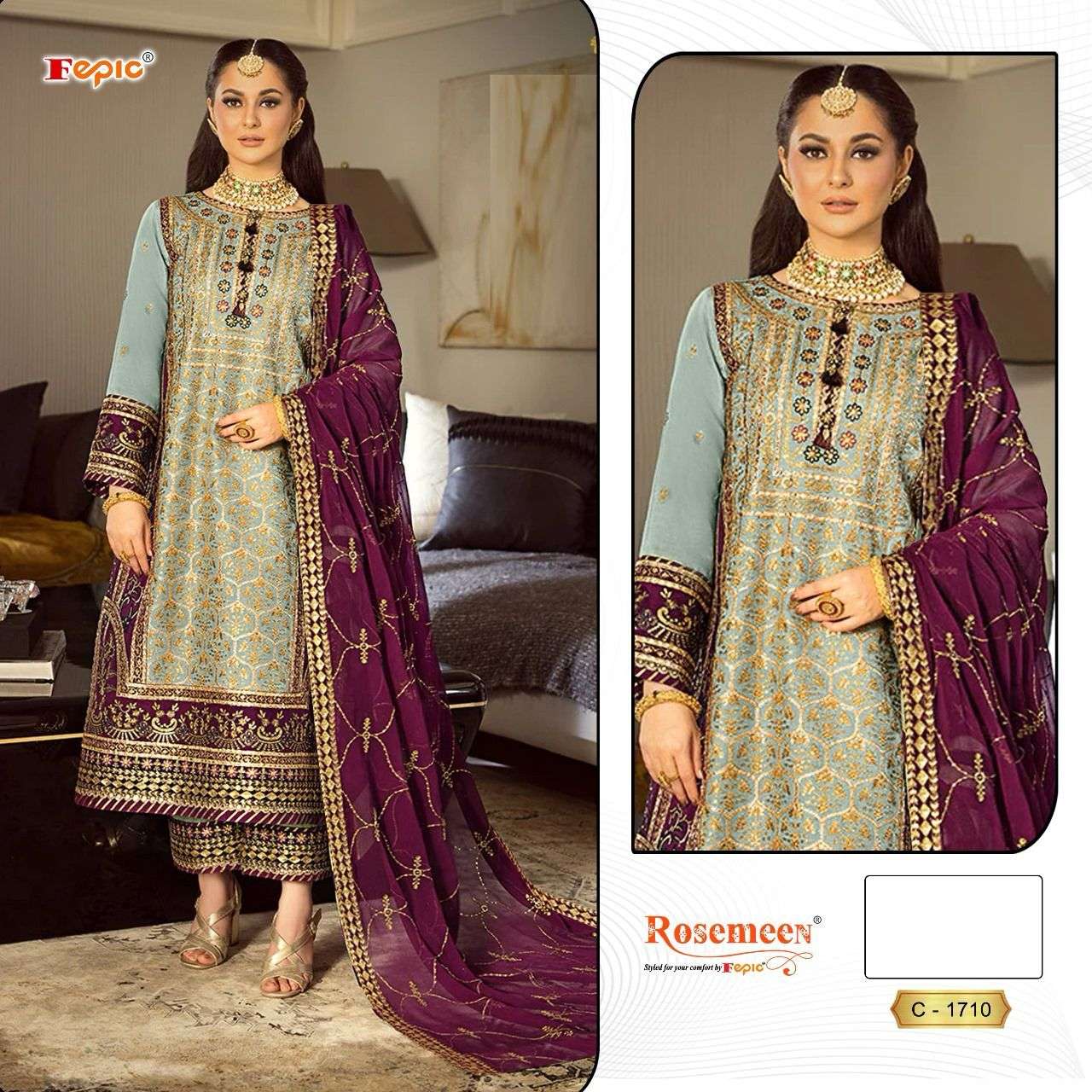  FEPIC ROSEMEEN C 1710 BEAUTIFUL EMBROIDERED PAKISTANI SUIT