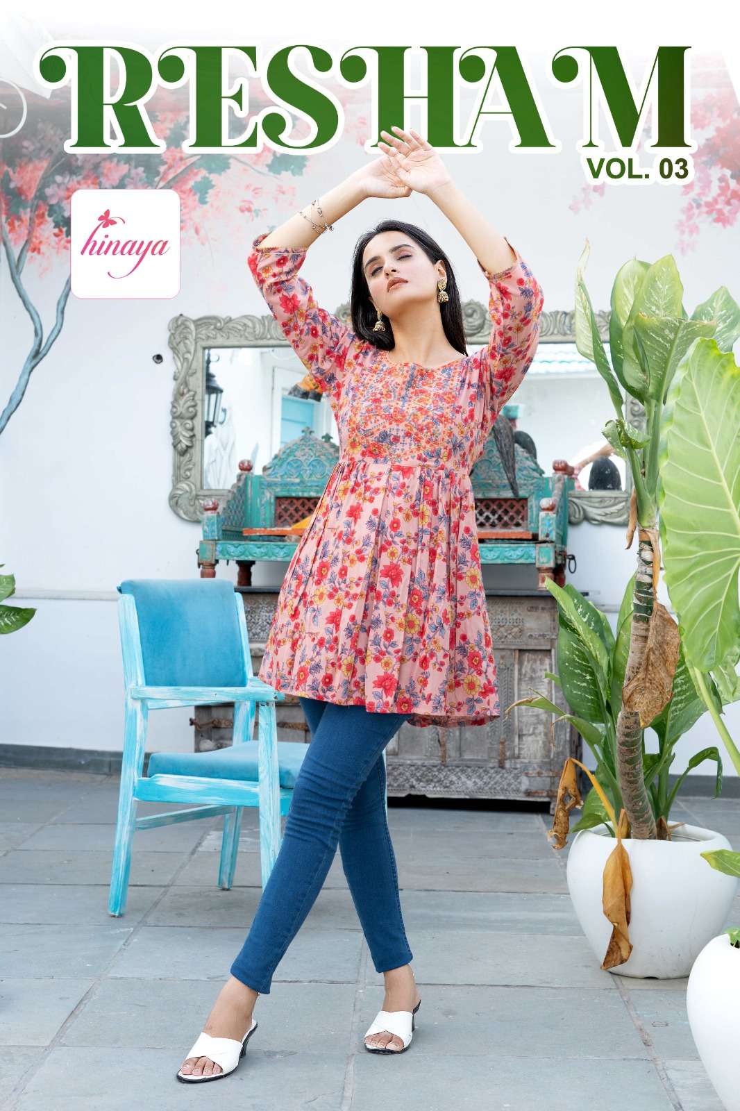 HINAYA RESHAM VOL 3 FANCY TUNIC TOPS 