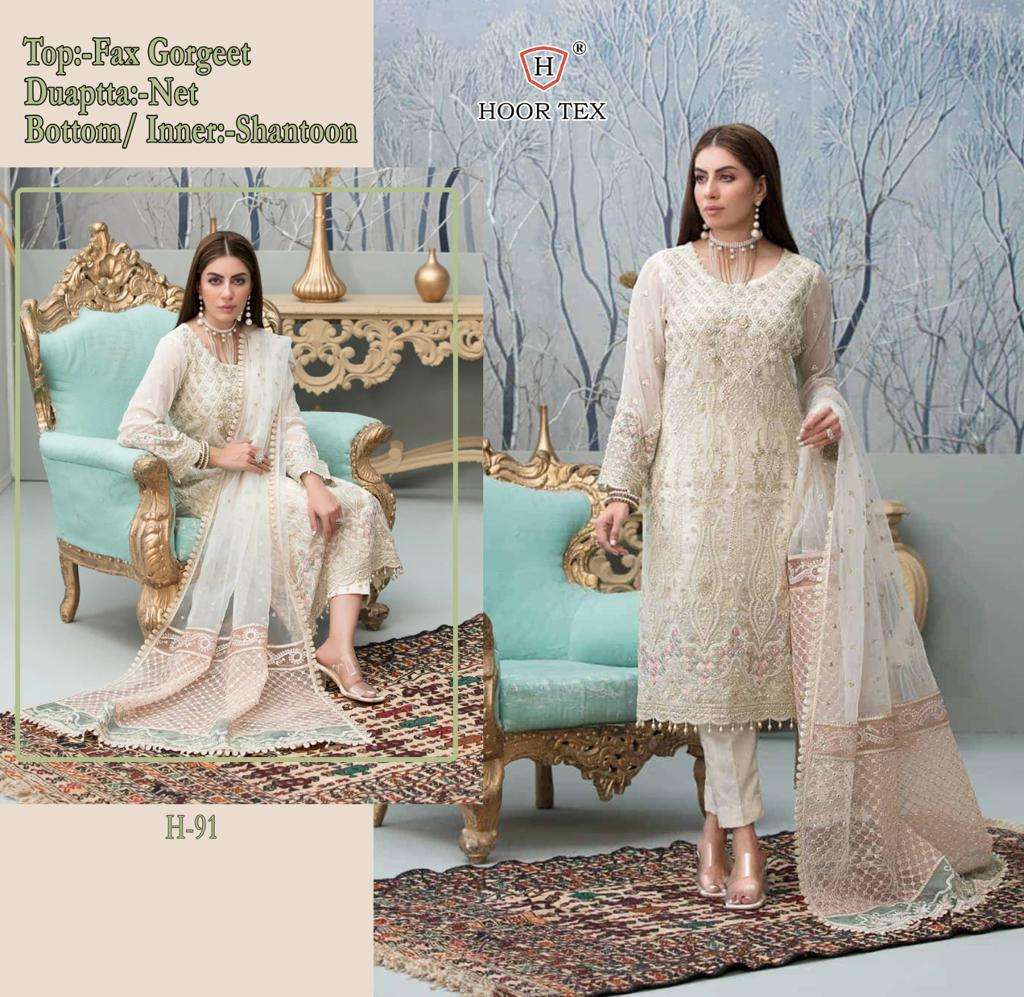 HOOR TEX H 91 GEORGETTE PAKISTANI SUIT