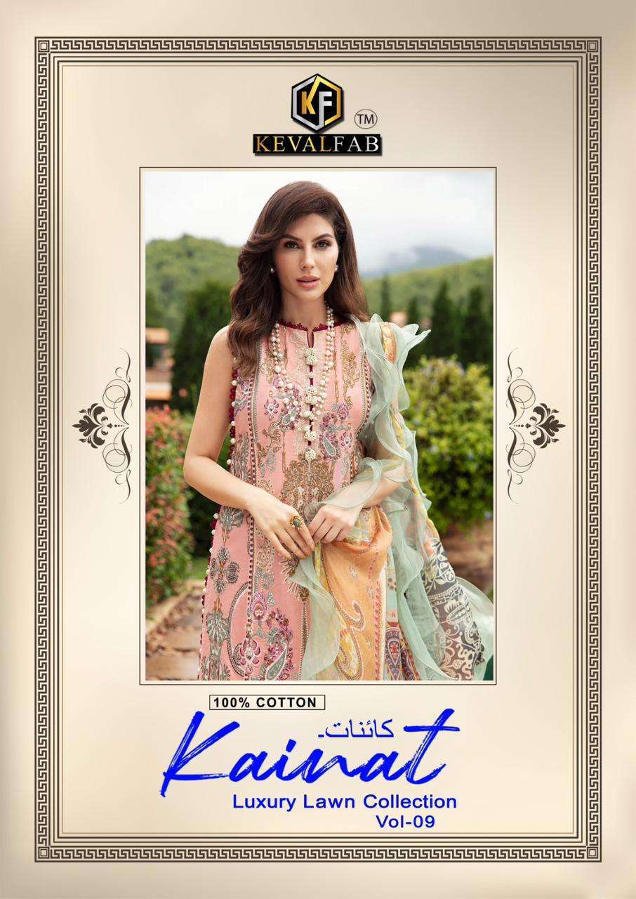 KEVAL FAB KAINAT LUXURY LAWN COLLECTION VOL 9 READY MADE SUIT