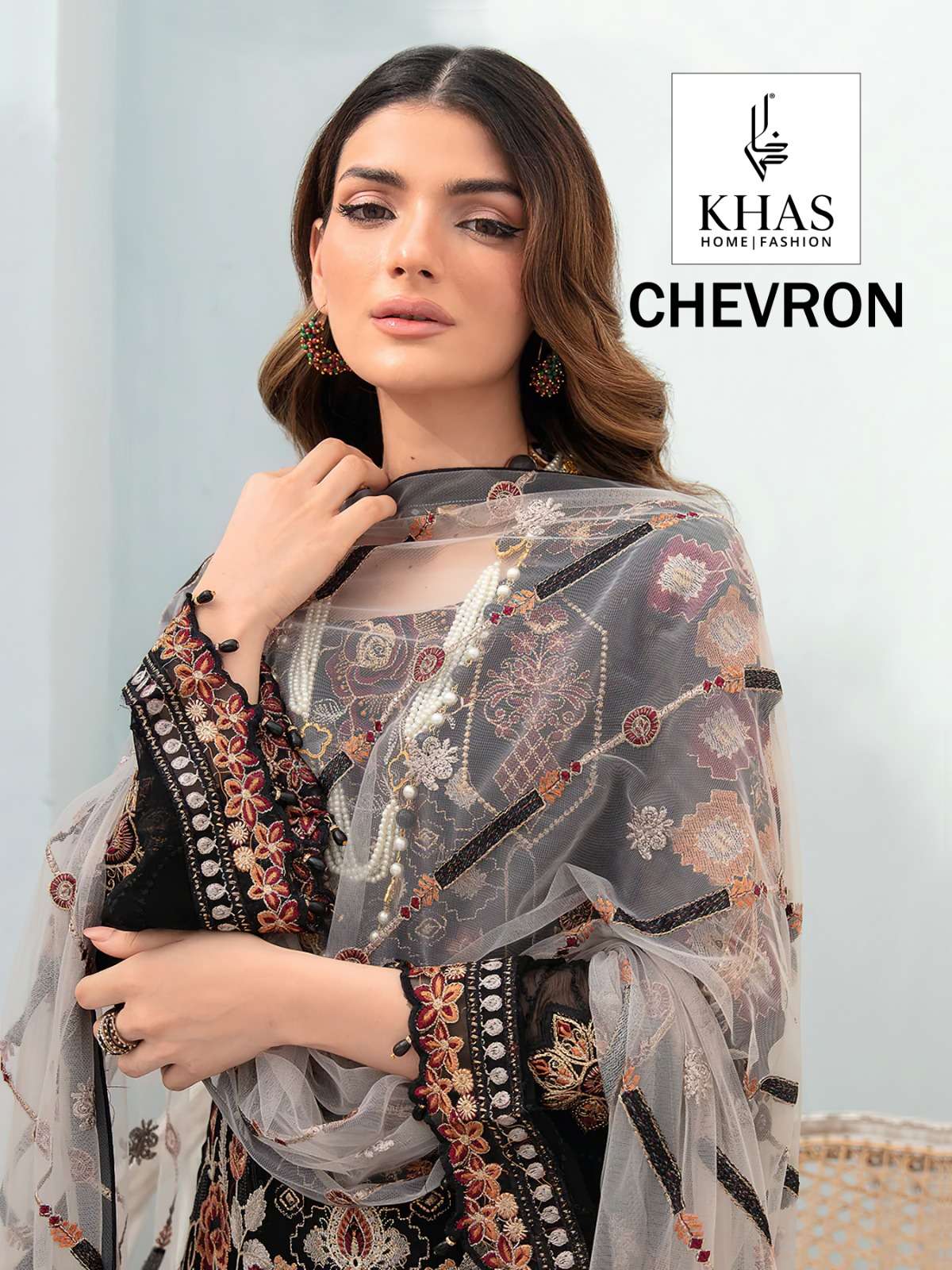KHAS FASHION CHEVRON PAKISTANI GEORGETTE SUIT