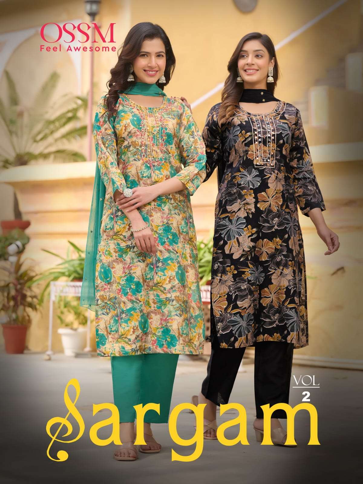 OSSM SARGAM FANCY KURTI COMBO SET 