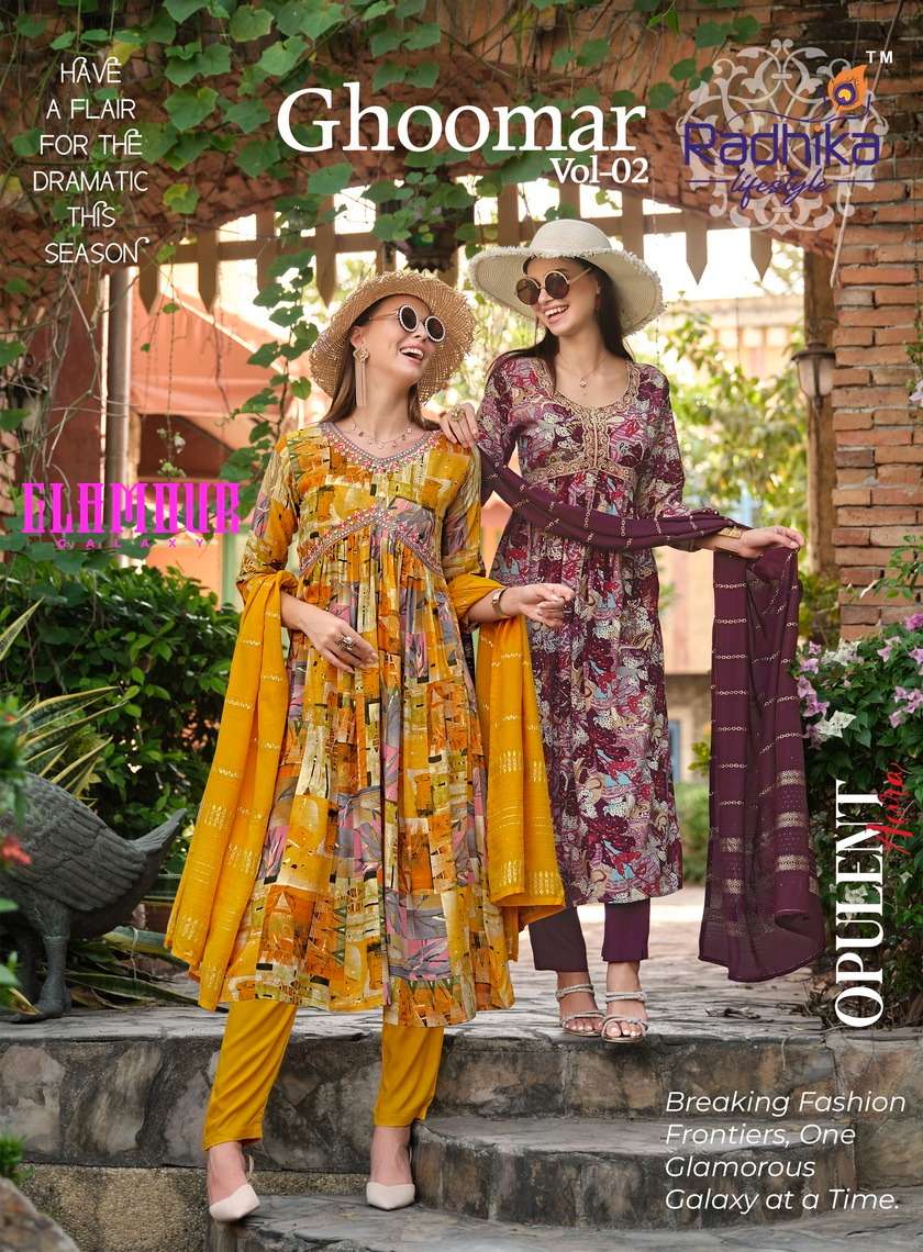 RADHIKA LIFESTYLE GHOOMAR VOL 2 KURTI PANT WITH DUPATTA COMBO