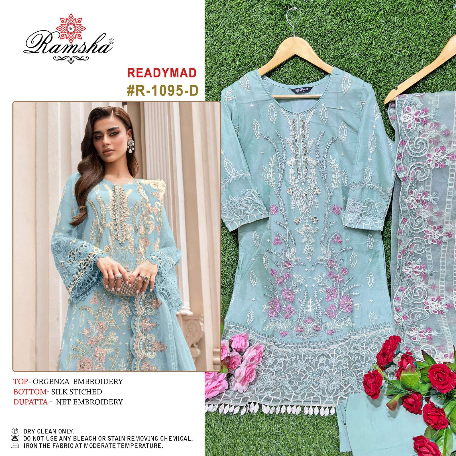 RAMSHA R 1095 ORGANZA DESIGNER SUIT