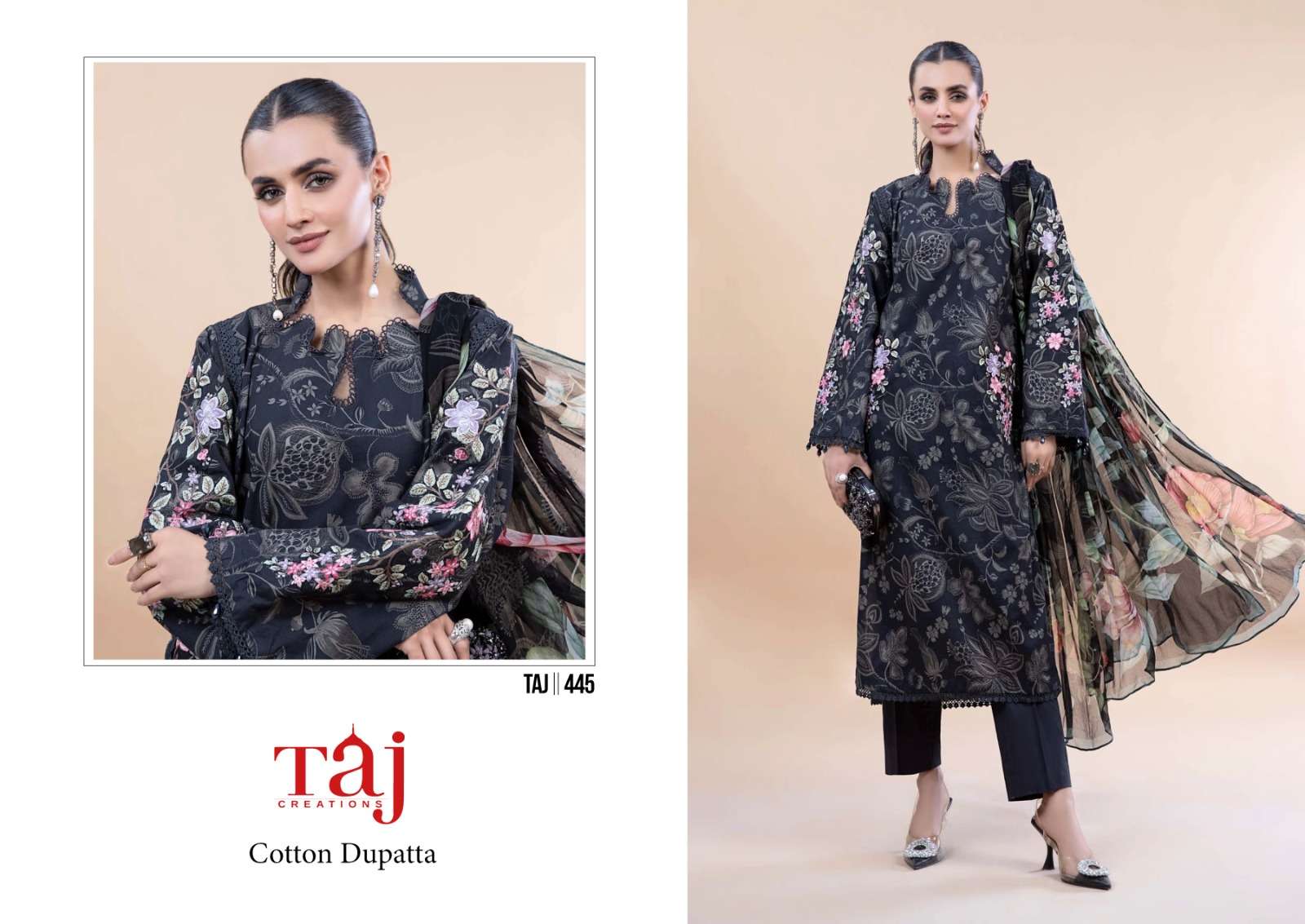 TAJ CREATION D NO 445 AND 447 COTTON SALWAR KAMEEZ 