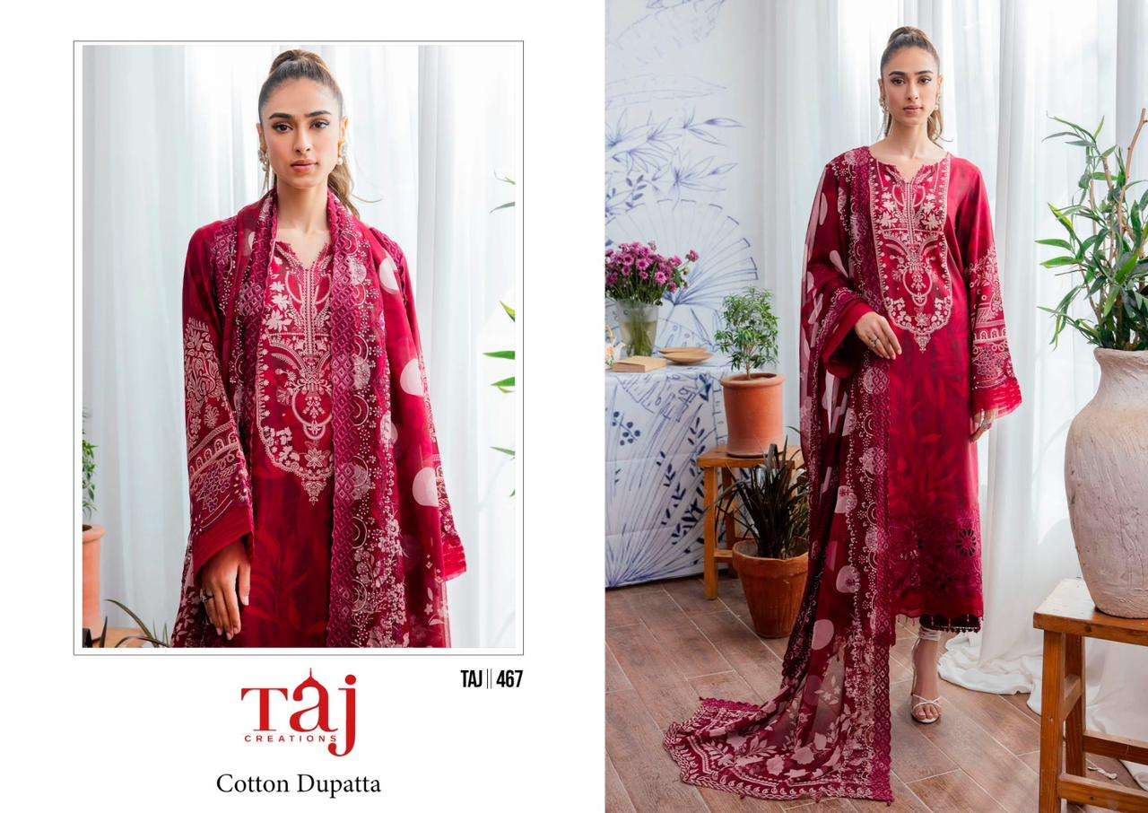 TAJ CREATION D NO 467 &. 468 COTTON SALWAR KAMEEZ 