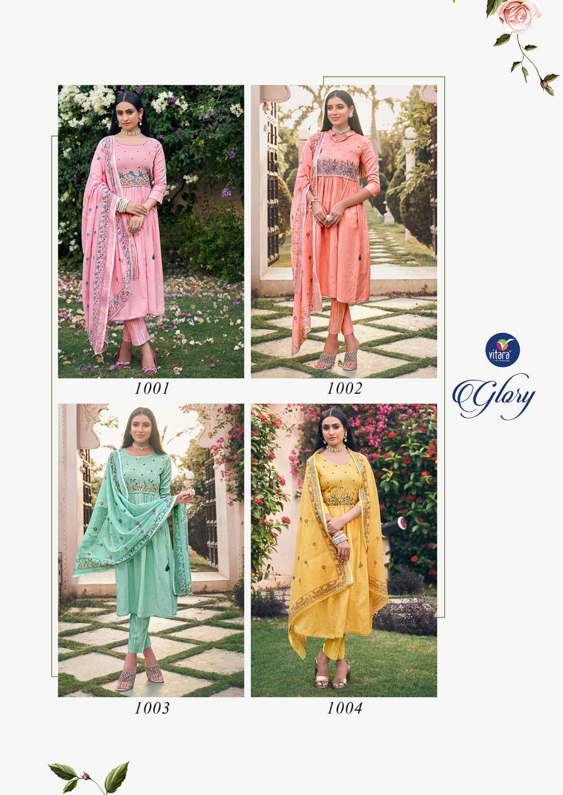 VITARA FASHION GLORY FANCY DESIGNER KURTI COMBO SET 