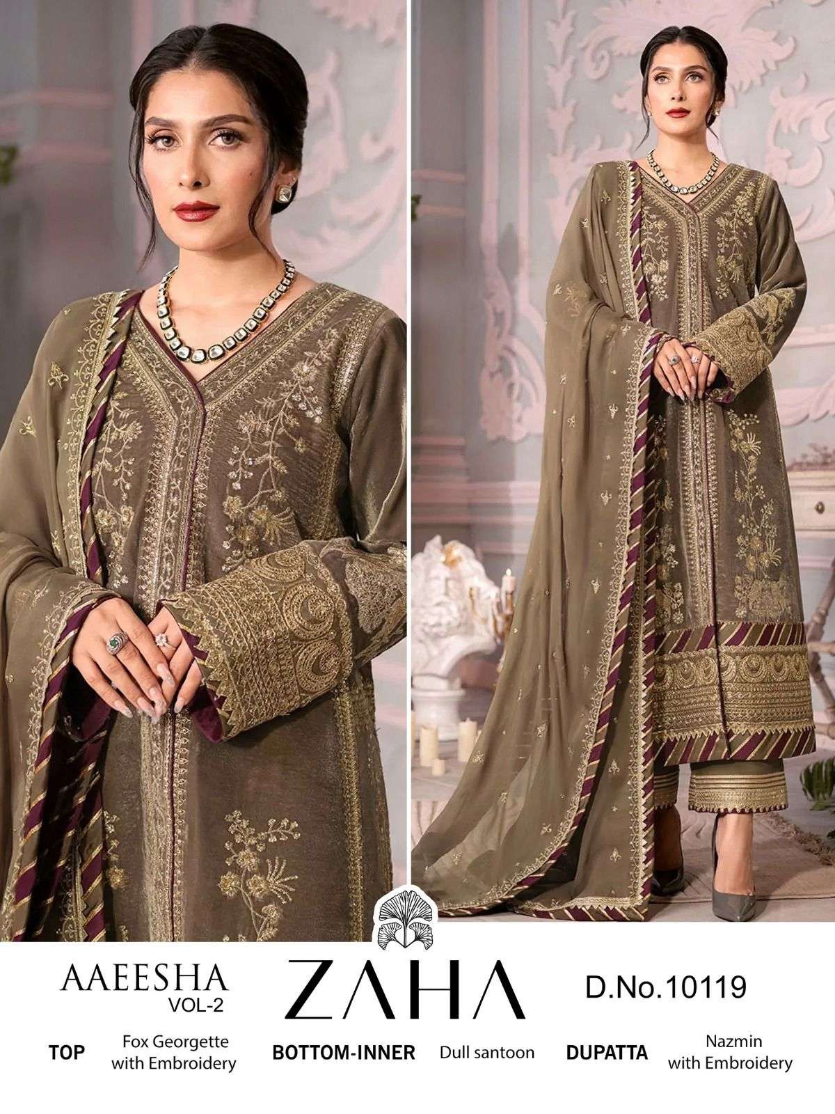 ZAHA D NO 10119 DESIGNER GEORGETTE SUIT