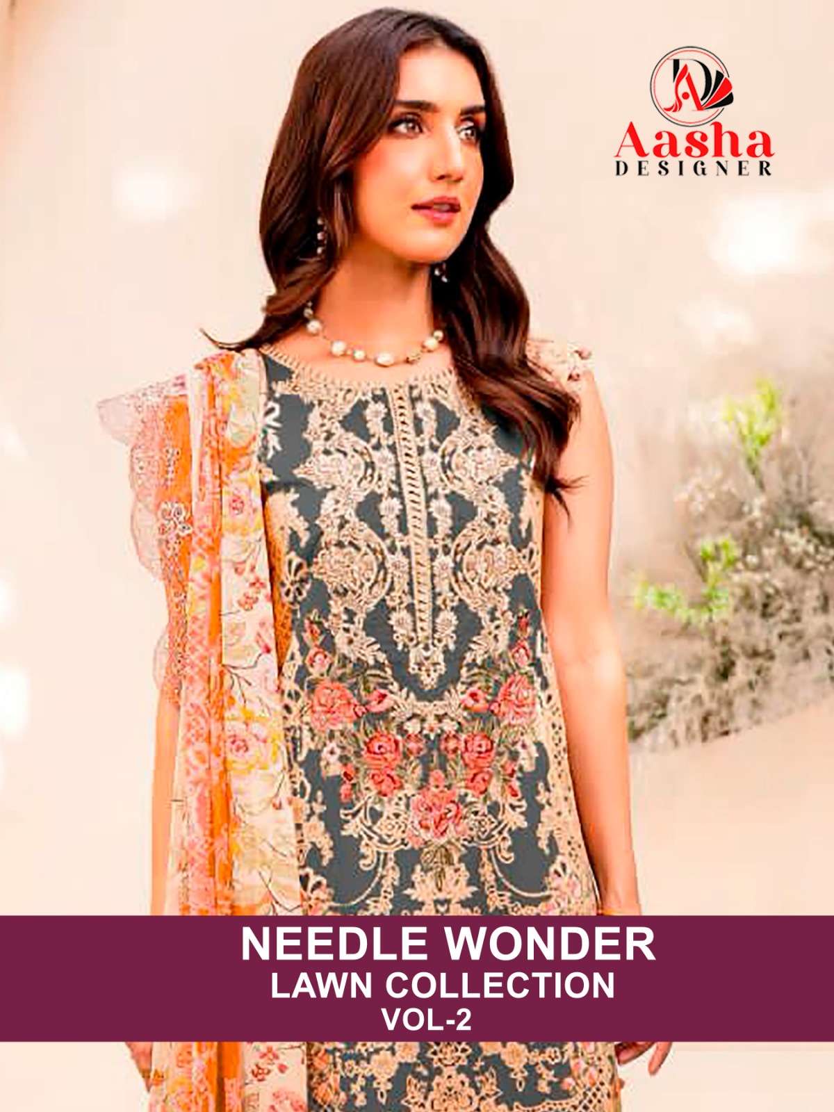 AASHA DESIGNER NEEDLE WONDER LAWN COLLECTION VOL 2 
