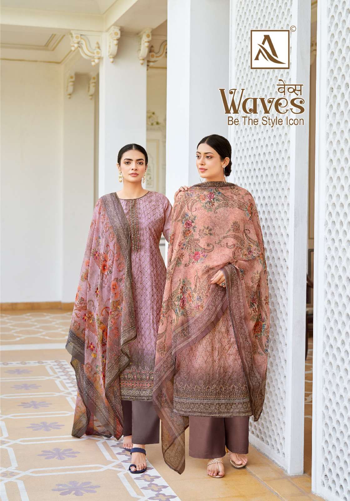 ALOK SUITS WAVES VISCOSE EMBROIDERY SALWAR SUIT