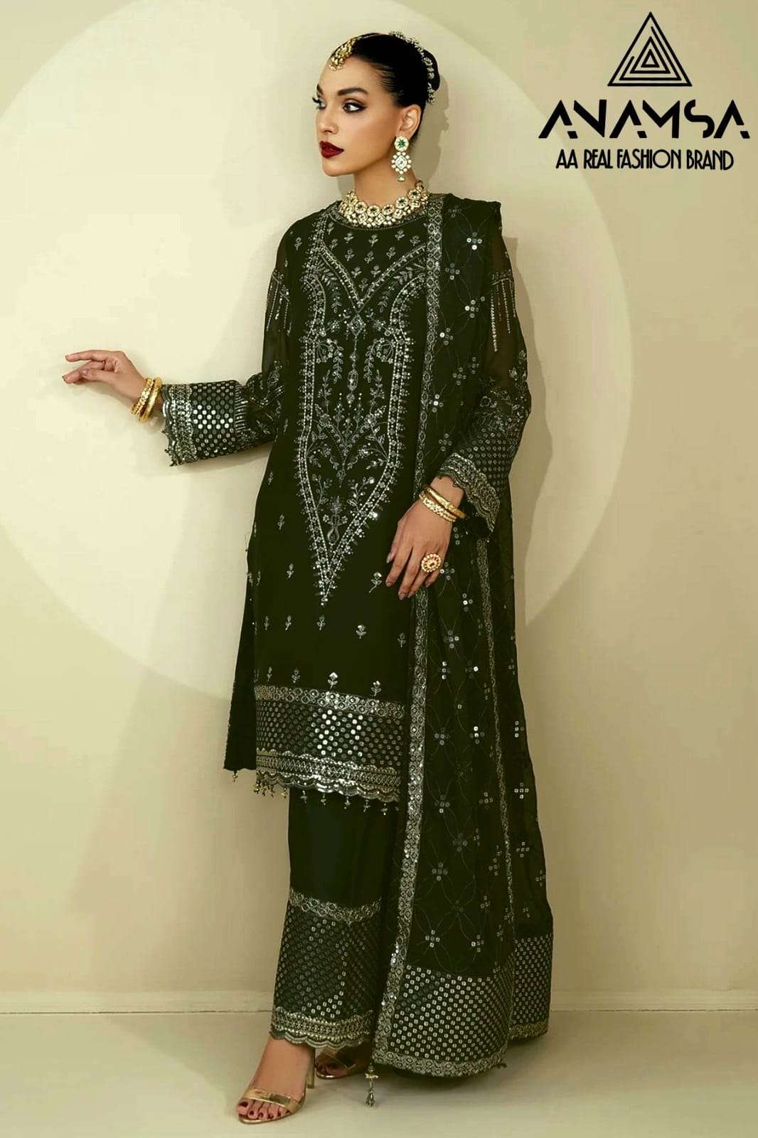 ANAMSA D NO 292 GEORGETTE DESIGNER SUIT