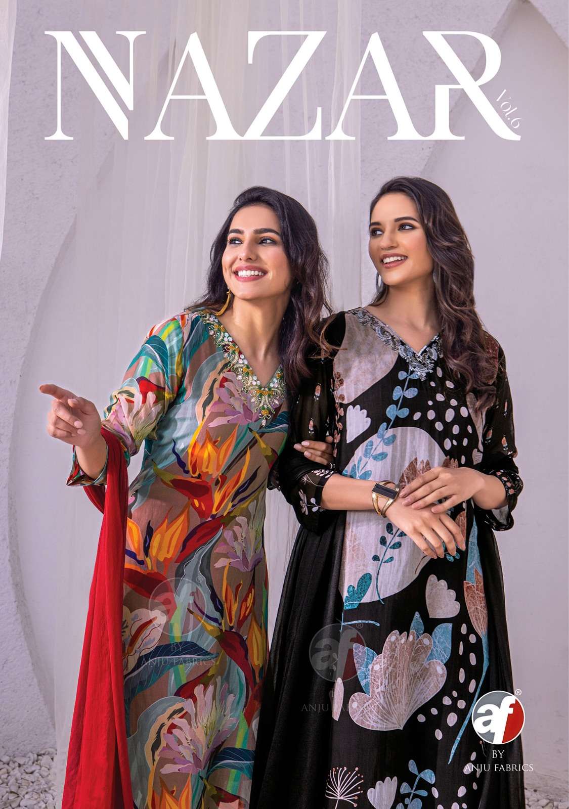 ANJU FABRICS NAZAR VOL 6 VISCOSE FANCY DESIGNER SUIT