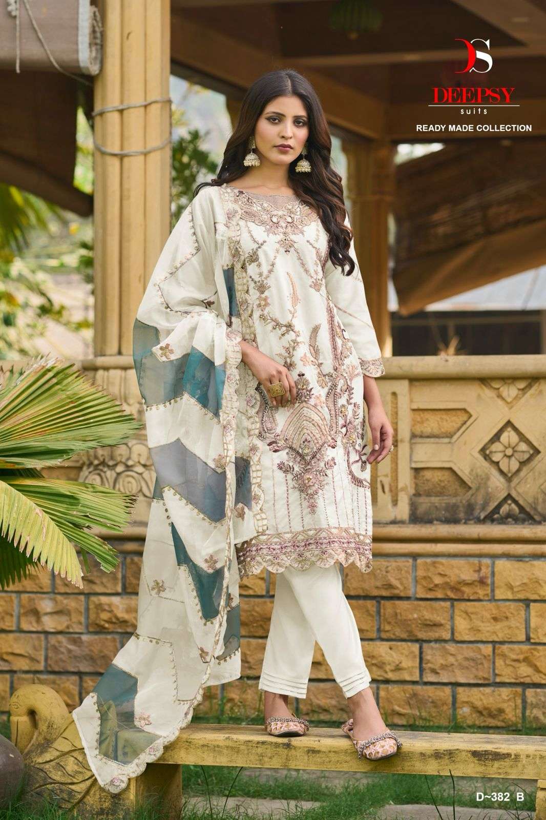 DEEPSY SUITS D 382 ORGANZA DESIGNER SUIT
