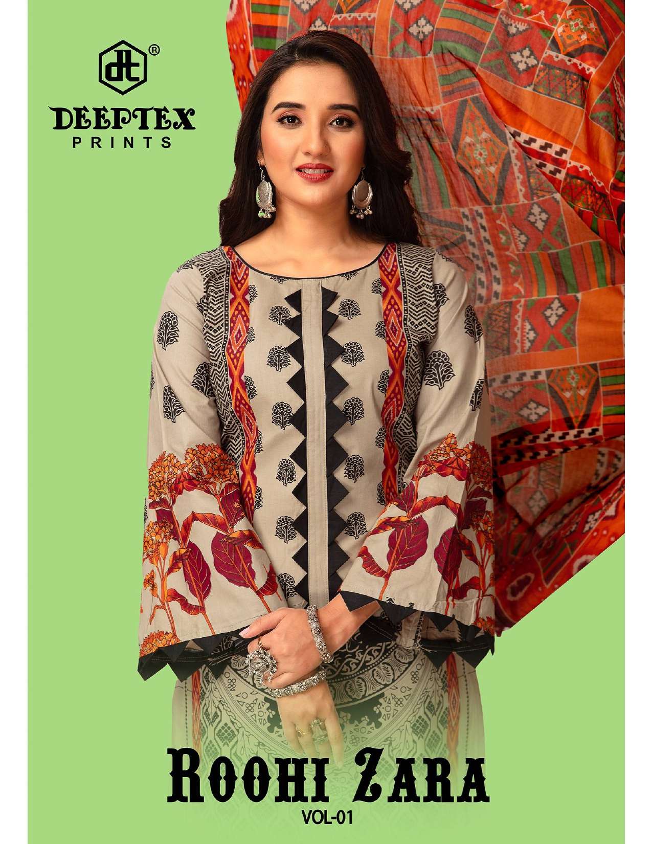 DEEPTEX PRINTS ROOHI ZARA VOL 1 LAWN COTTON SUIT
