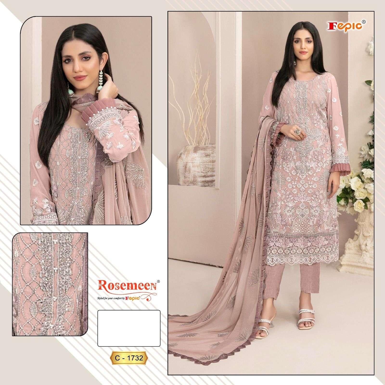  FEPIC ROSEMEEN C 1732 GEORGETTE HEAVY DESIGNER SUIT